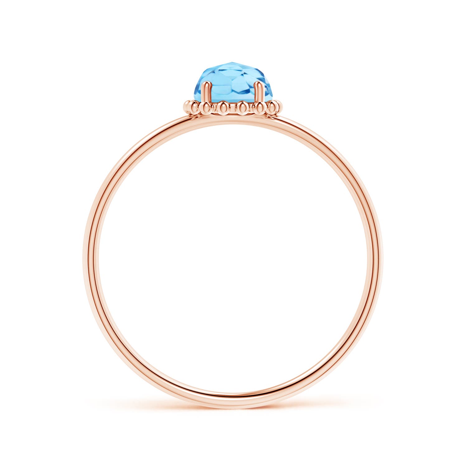 AAA - Swiss Blue Topaz / 0.65 CT / 14 KT Rose Gold