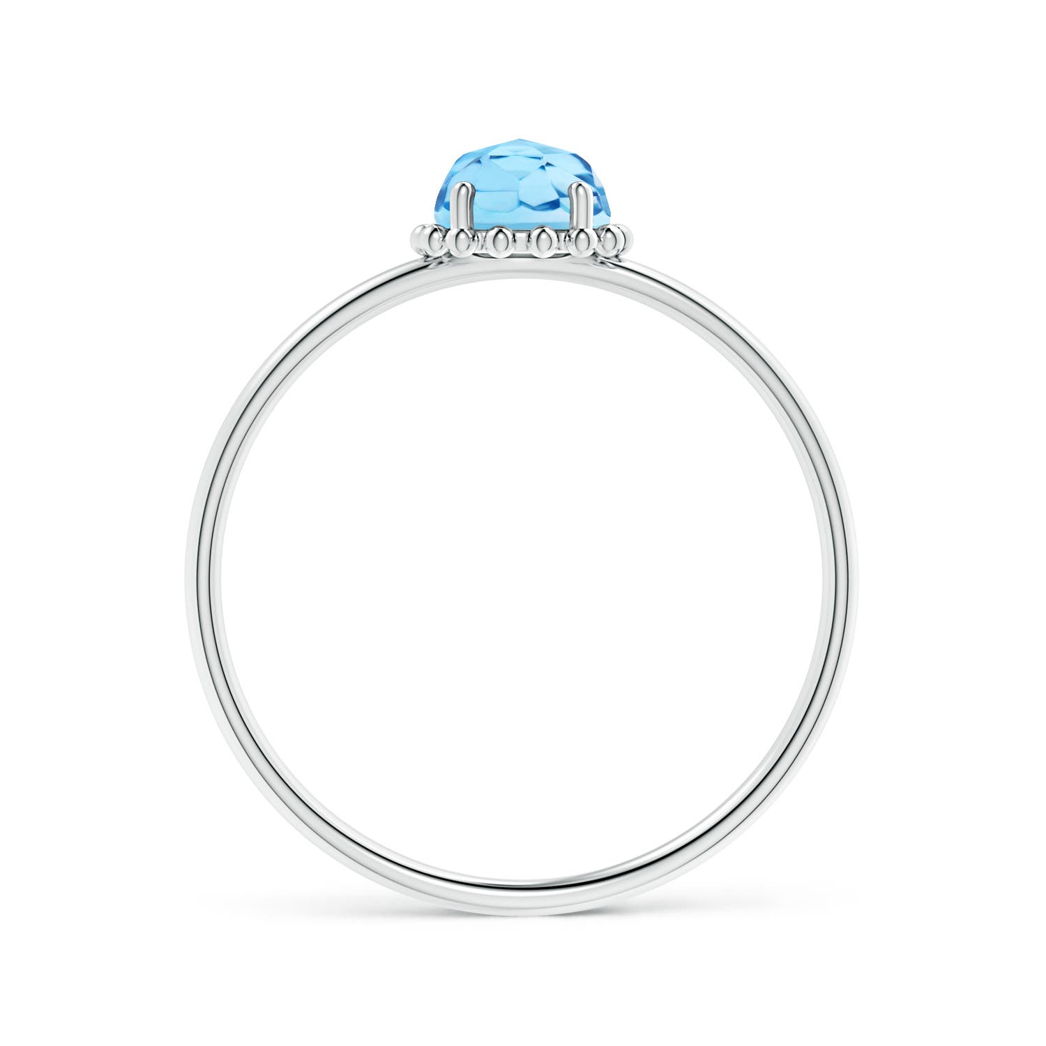 AAA - Swiss Blue Topaz / 0.65 CT / 14 KT White Gold