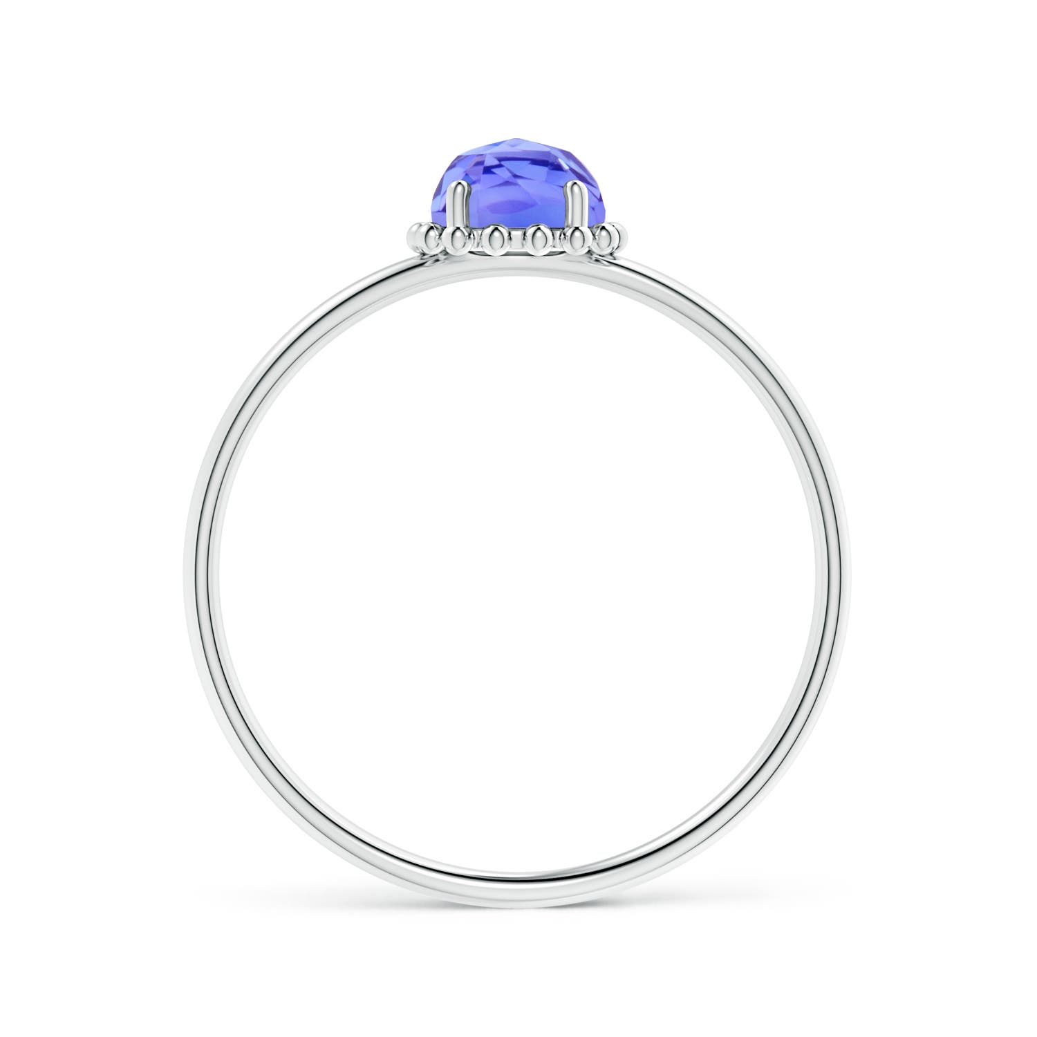 AAA - Tanzanite / 0.45 CT / 14 KT White Gold