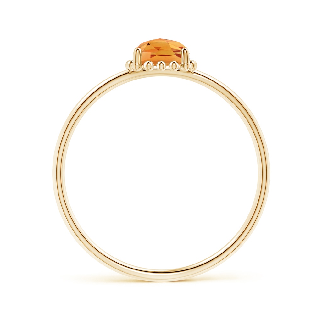 5mm AAA Classic Cushion Citrine Ring with Beaded Halo in Yellow Gold Product Image