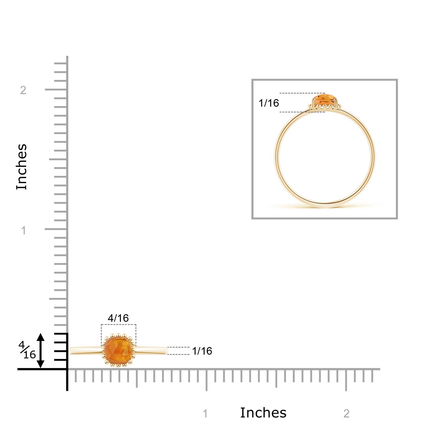 AAA - Citrine / 0.5 CT / 14 KT Yellow Gold