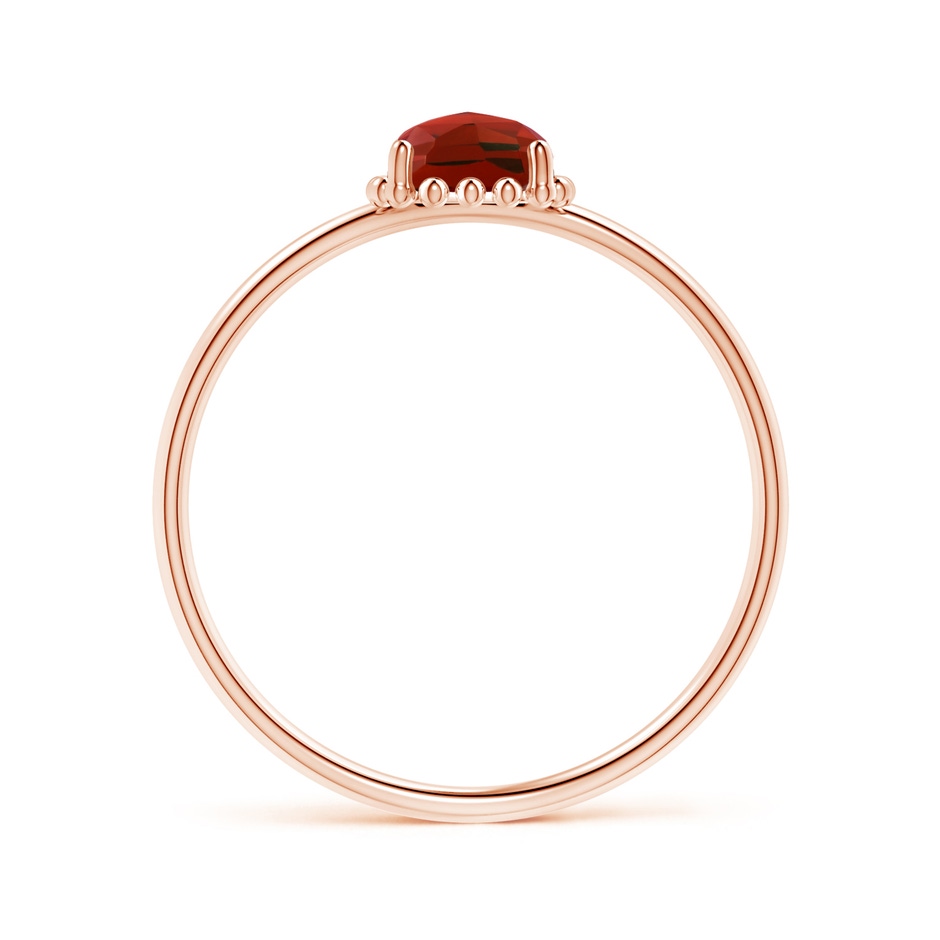 5mm AAA Classic Cushion Garnet Ring with Beaded Halo in Rose Gold product image