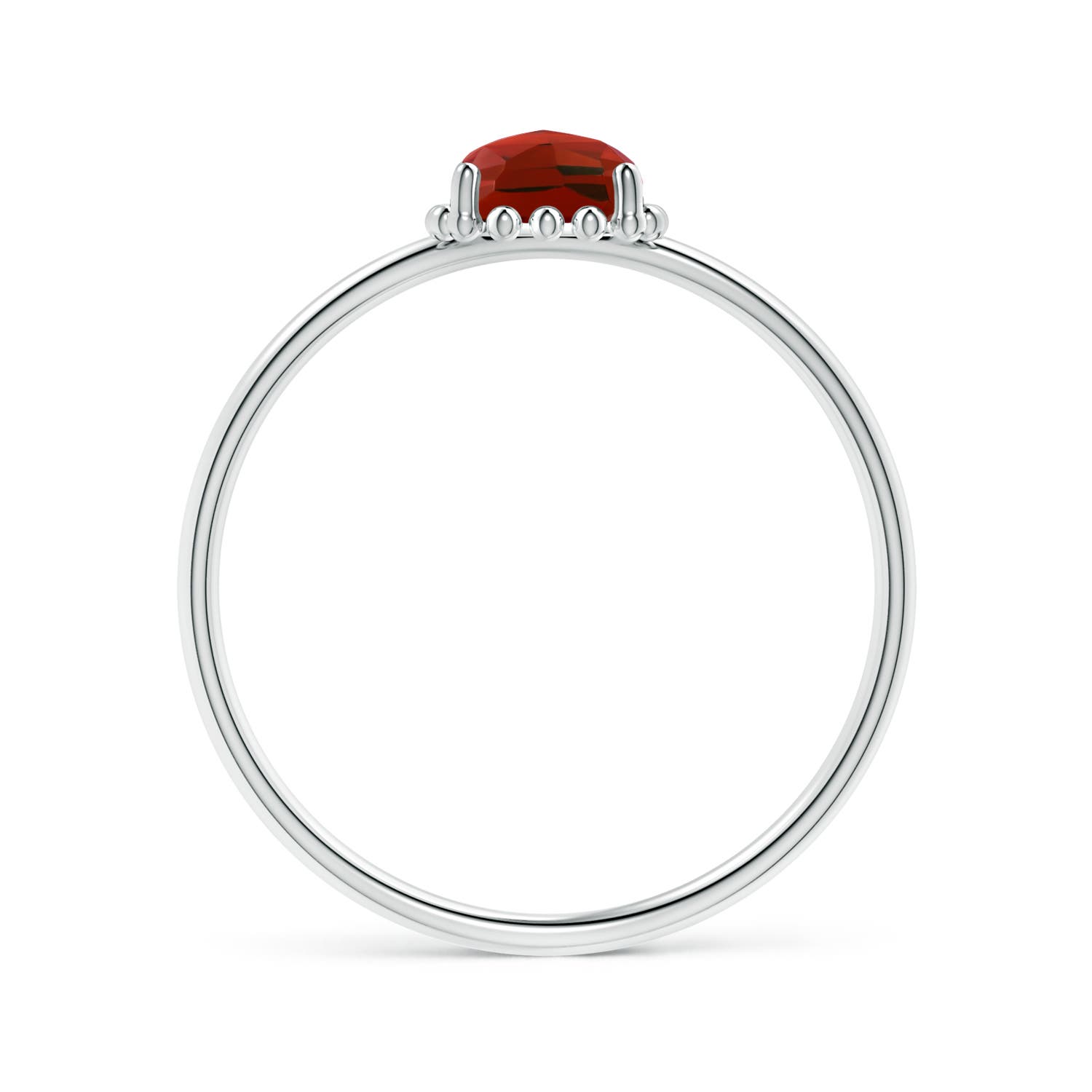 AAA - Garnet / 0.6 CT / 14 KT White Gold