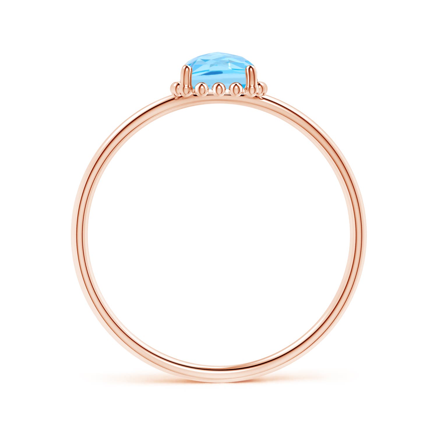 AAA - Swiss Blue Topaz / 0.56 CT / 14 KT Rose Gold