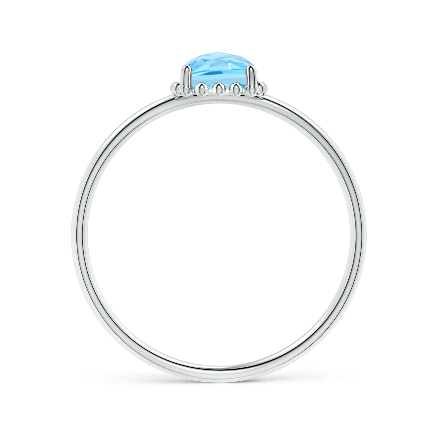 AAA - Swiss Blue Topaz / 0.56 CT / 14 KT White Gold