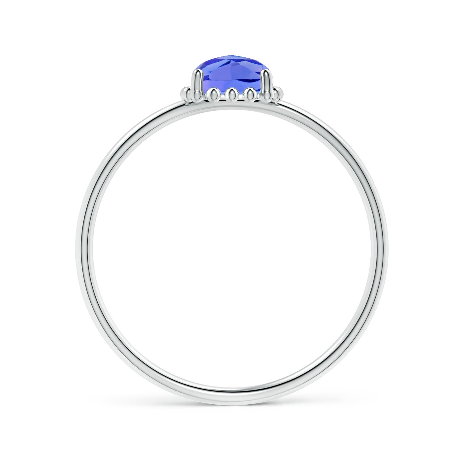 AAA - Tanzanite / 0.45 CT / 14 KT White Gold