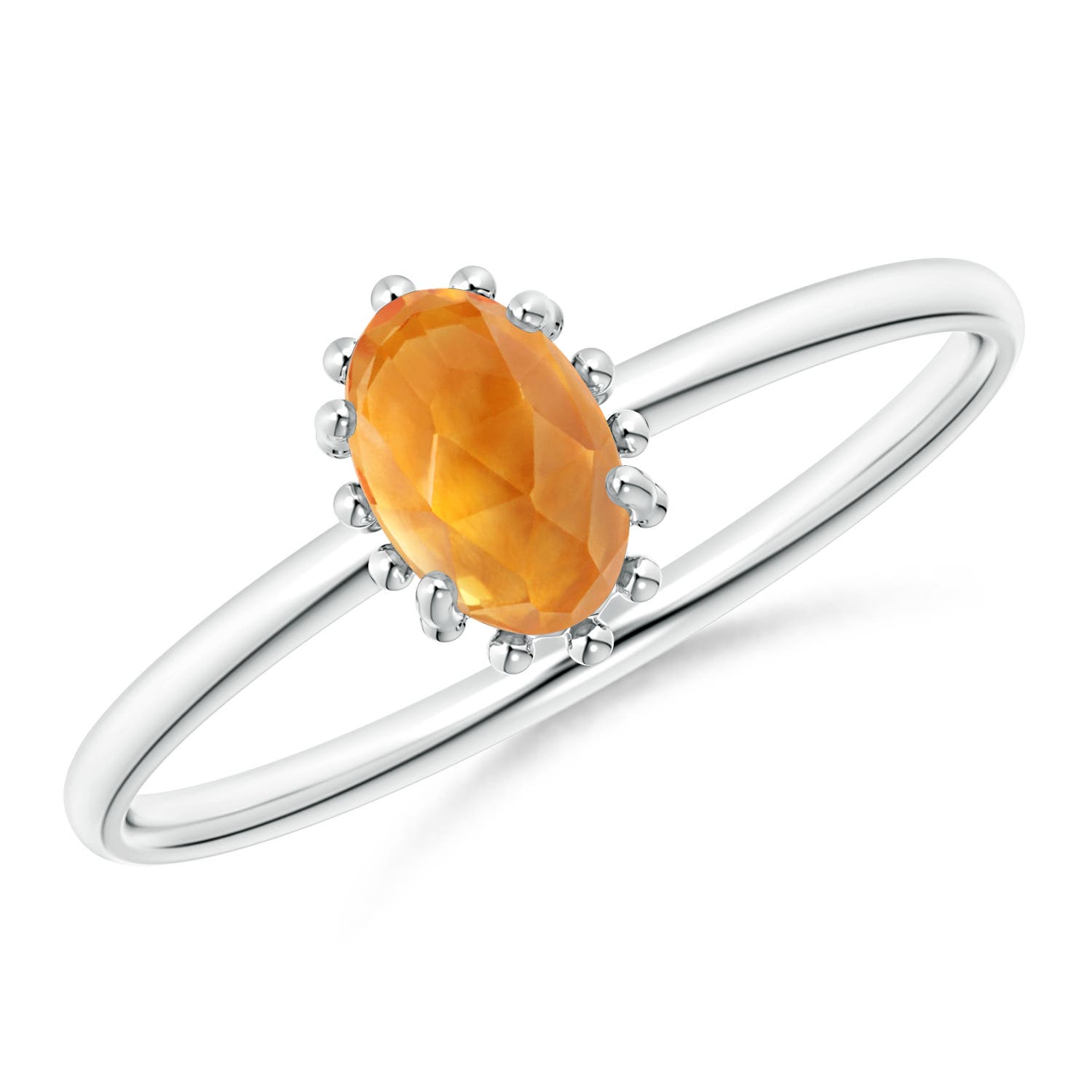 AAA - Citrine / 0.5 CT / 14 KT White Gold