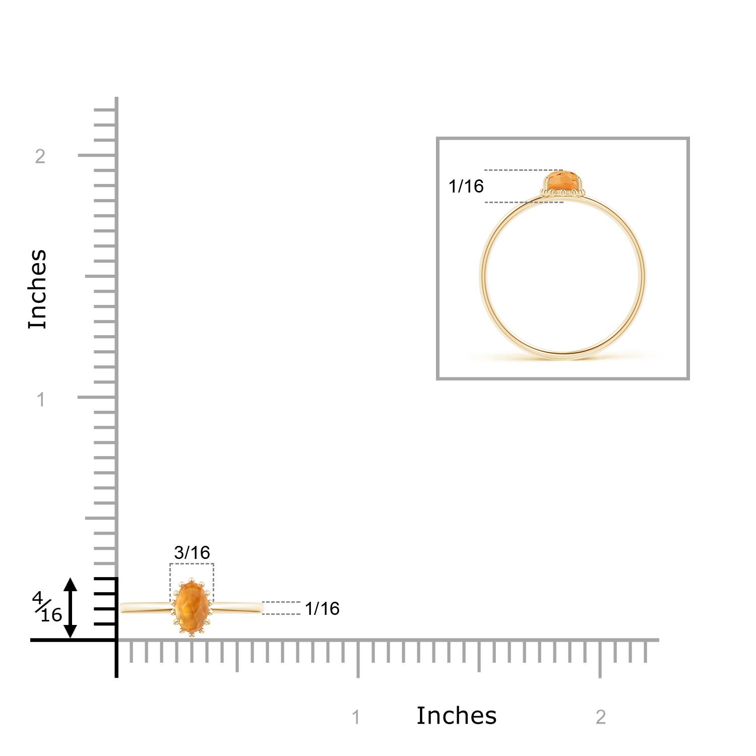 AAA - Citrine / 0.5 CT / 14 KT Yellow Gold