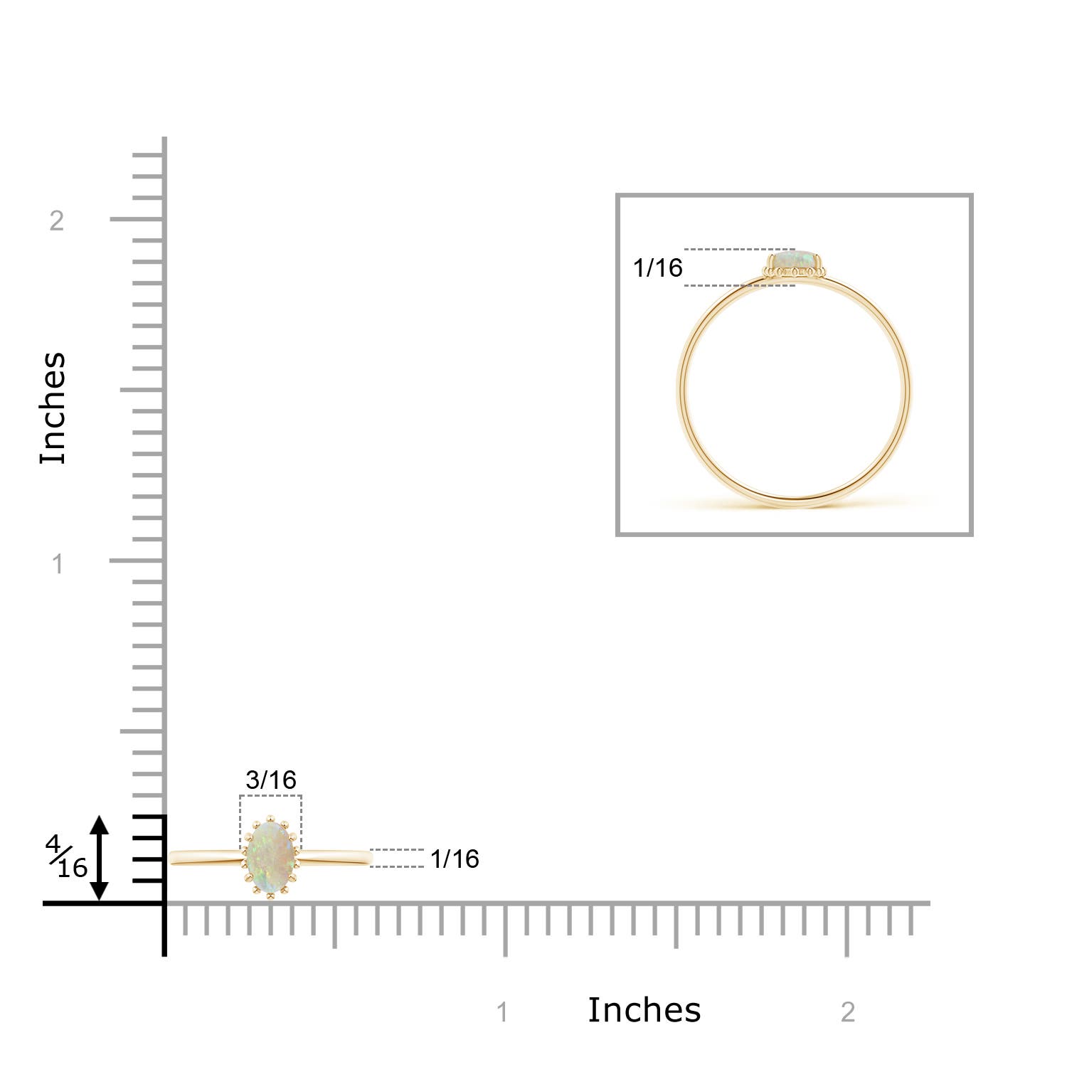 AAA - Opal / 0.28 CT / 14 KT Yellow Gold