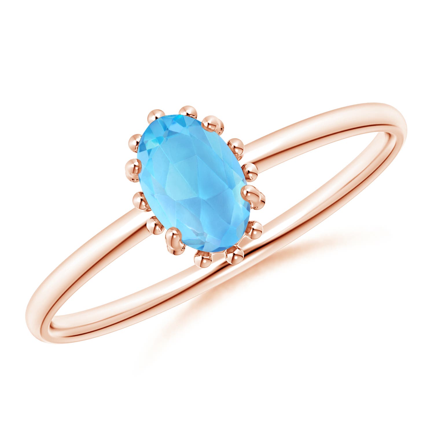 AAA - Swiss Blue Topaz / 0.56 CT / 14 KT Rose Gold