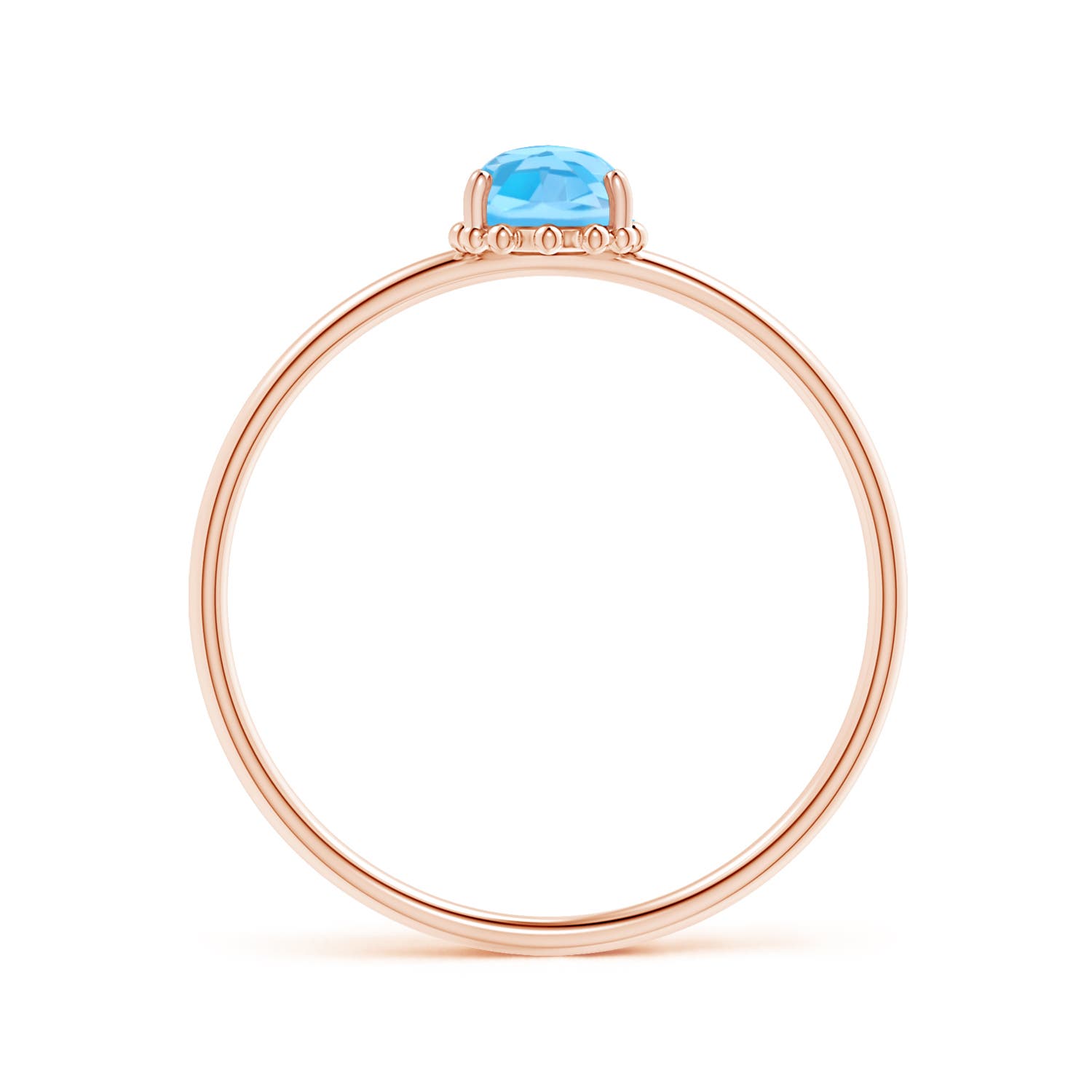 AAA - Swiss Blue Topaz / 0.56 CT / 14 KT Rose Gold