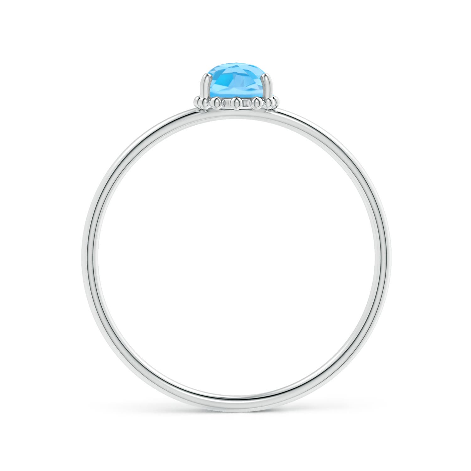 AAA - Swiss Blue Topaz / 0.56 CT / 14 KT White Gold