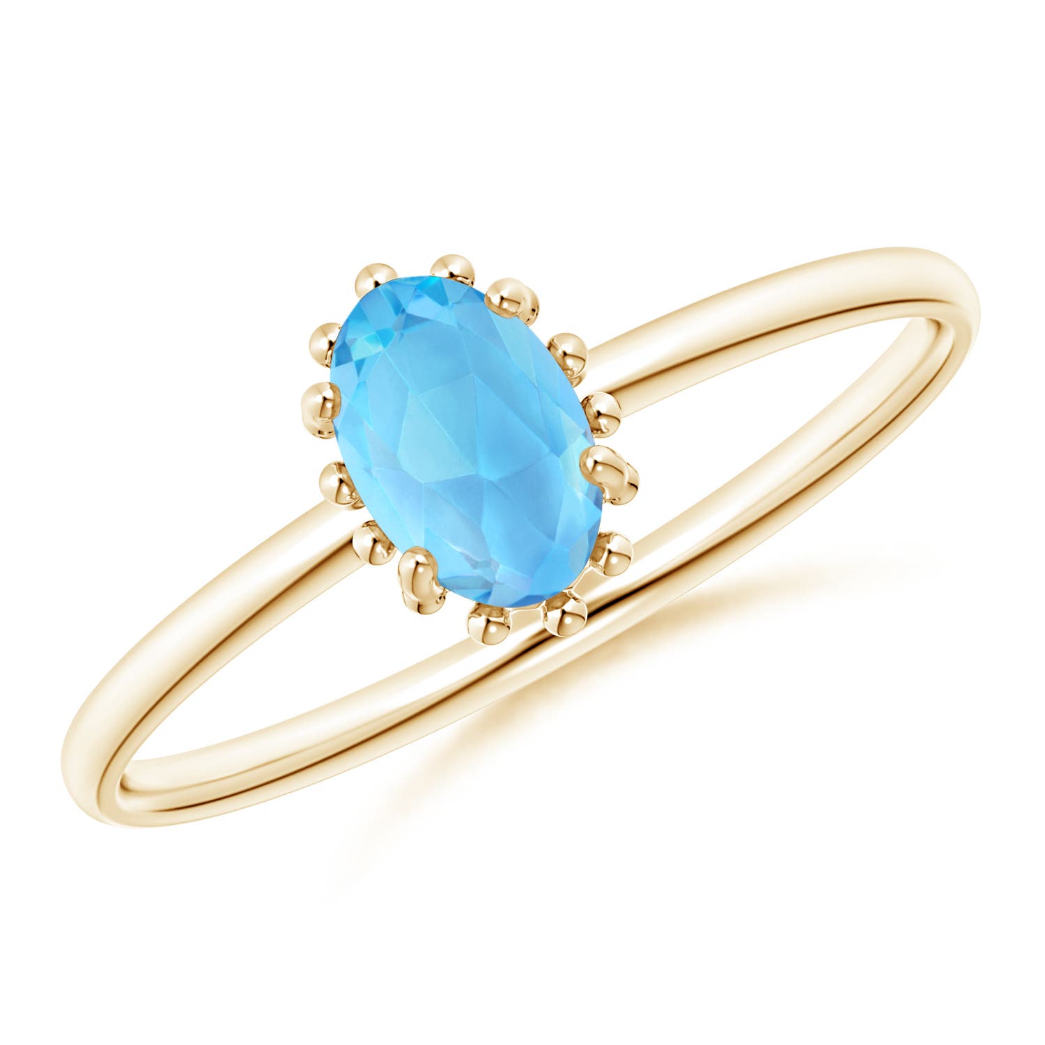 AAA - Swiss Blue Topaz / 0.56 CT / 14 KT Yellow Gold