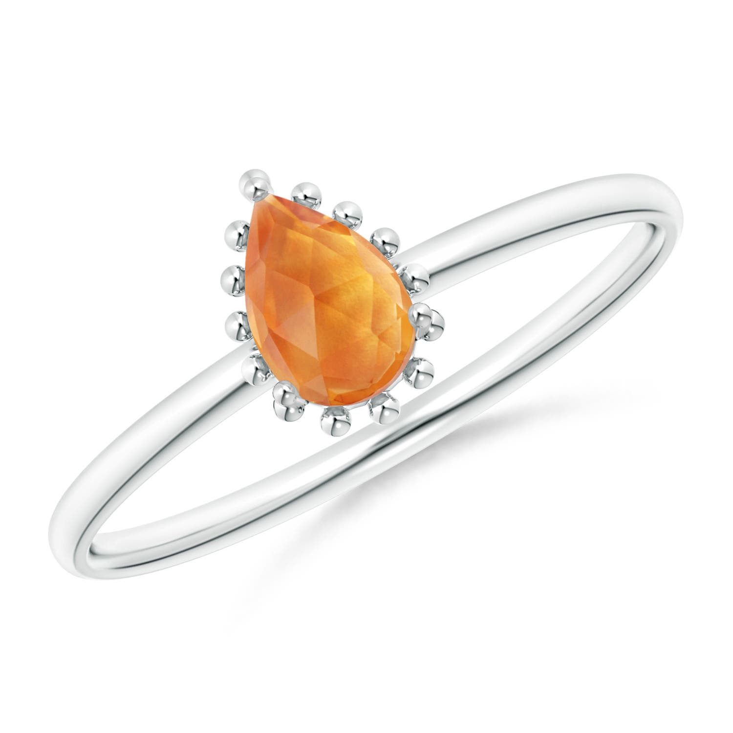 AAA - Citrine / 0.45 CT / 14 KT White Gold