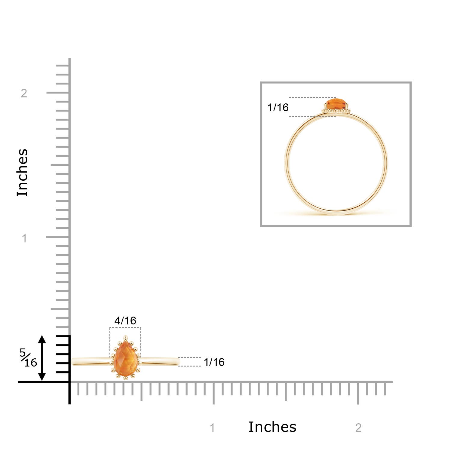 AAA - Citrine / 0.45 CT / 14 KT Yellow Gold