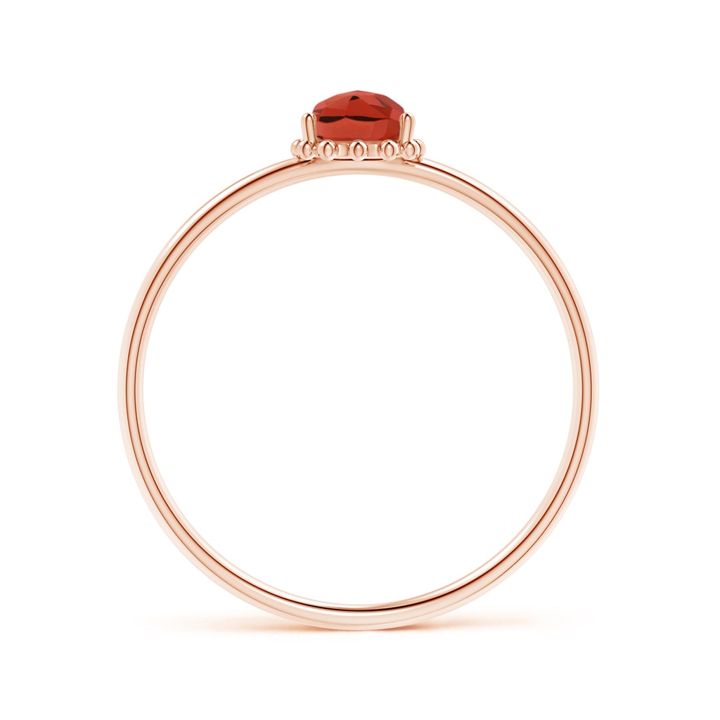 6x4mm AAA Pear-Shaped Garnet Beaded Halo Ring in Rose Gold Product Image