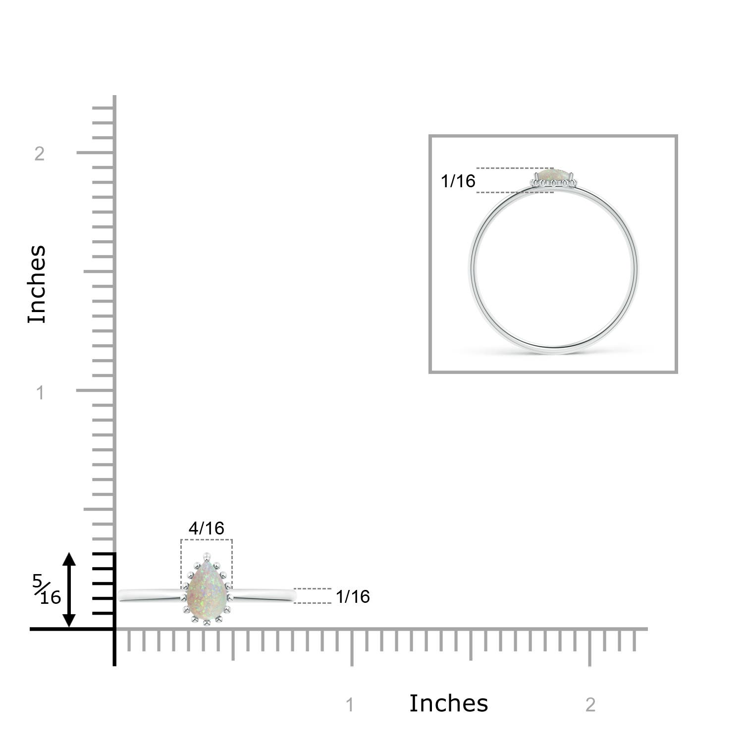 AAA - Opal / 0.26 CT / 14 KT White Gold