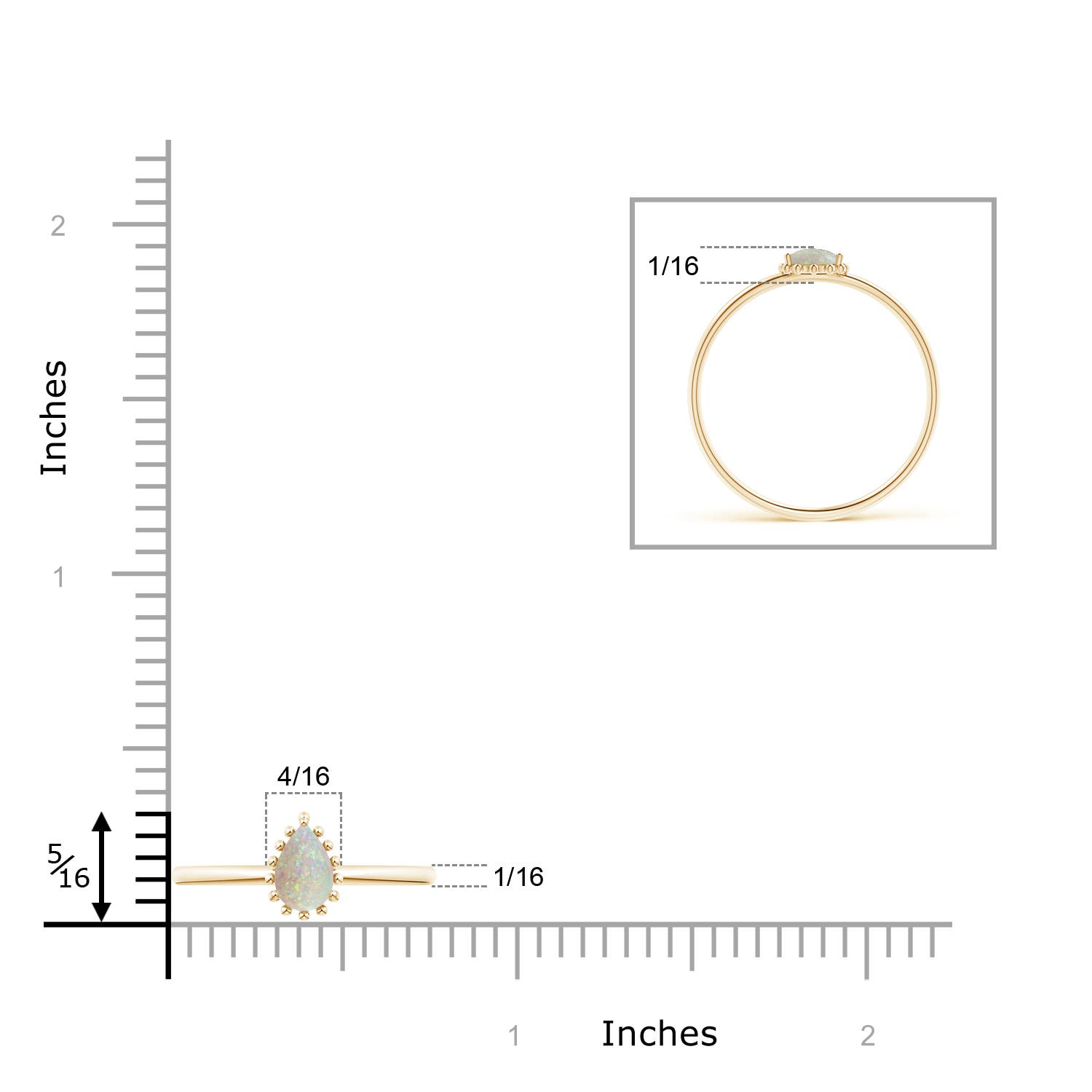 AAA - Opal / 0.26 CT / 14 KT Yellow Gold