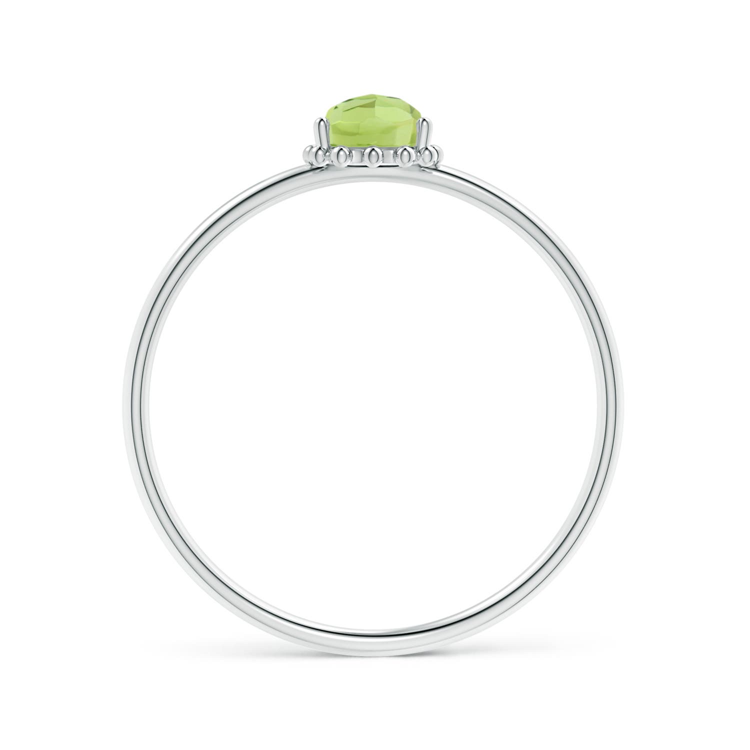 AAA - Peridot / 0.45 CT / 14 KT White Gold