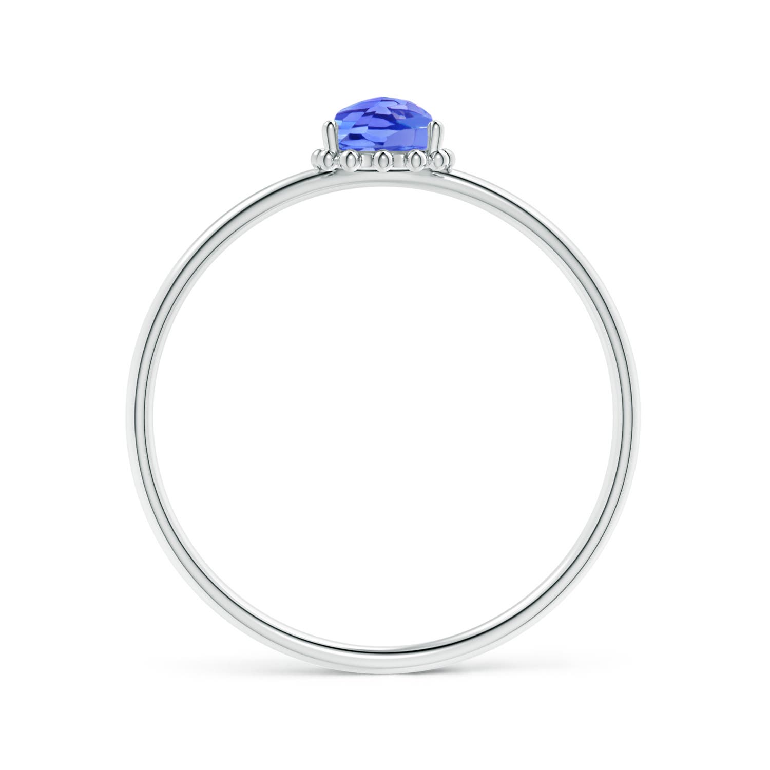 AAA - Tanzanite / 0.38 CT / 14 KT White Gold