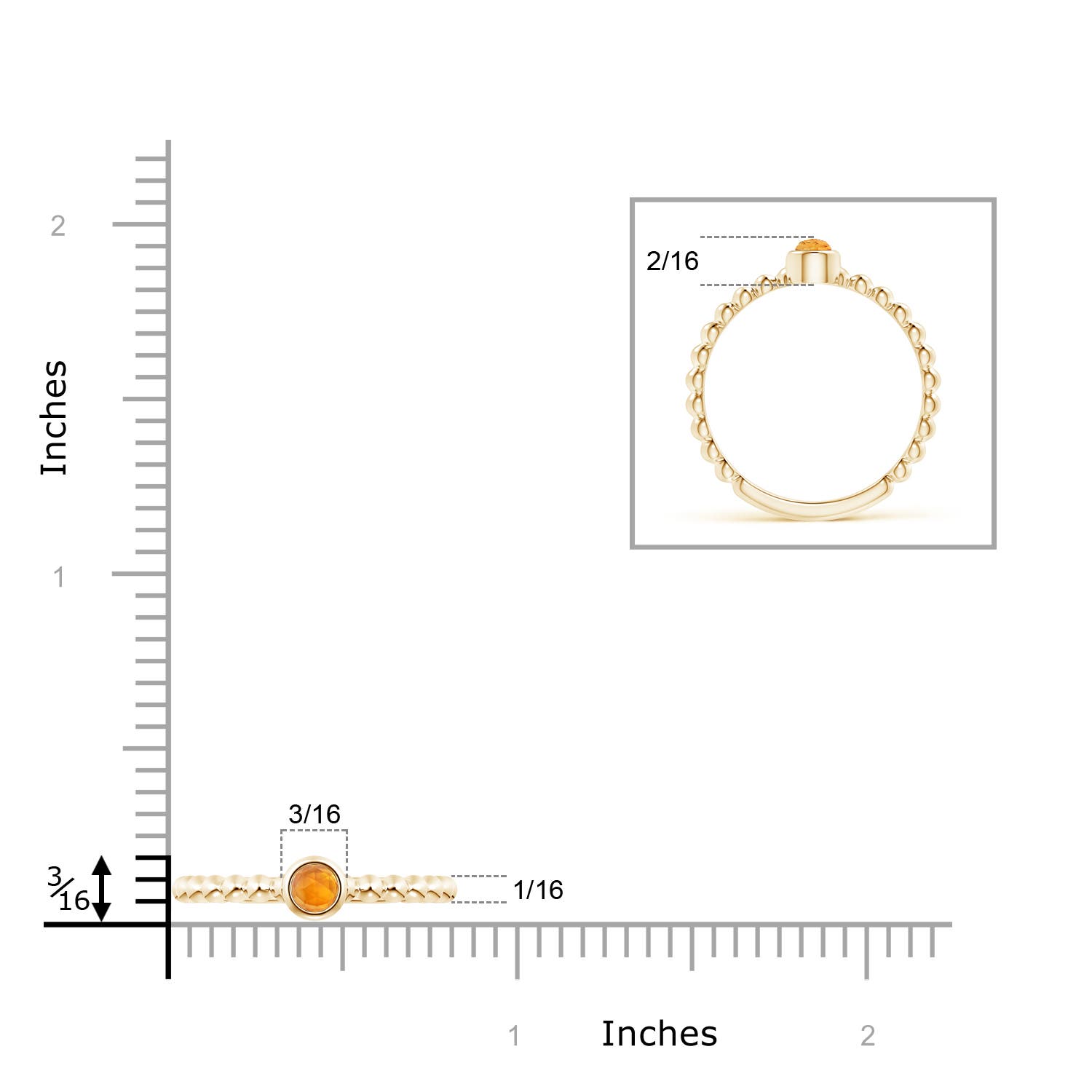 AAA - Citrine / 0.17 CT / 14 KT Yellow Gold