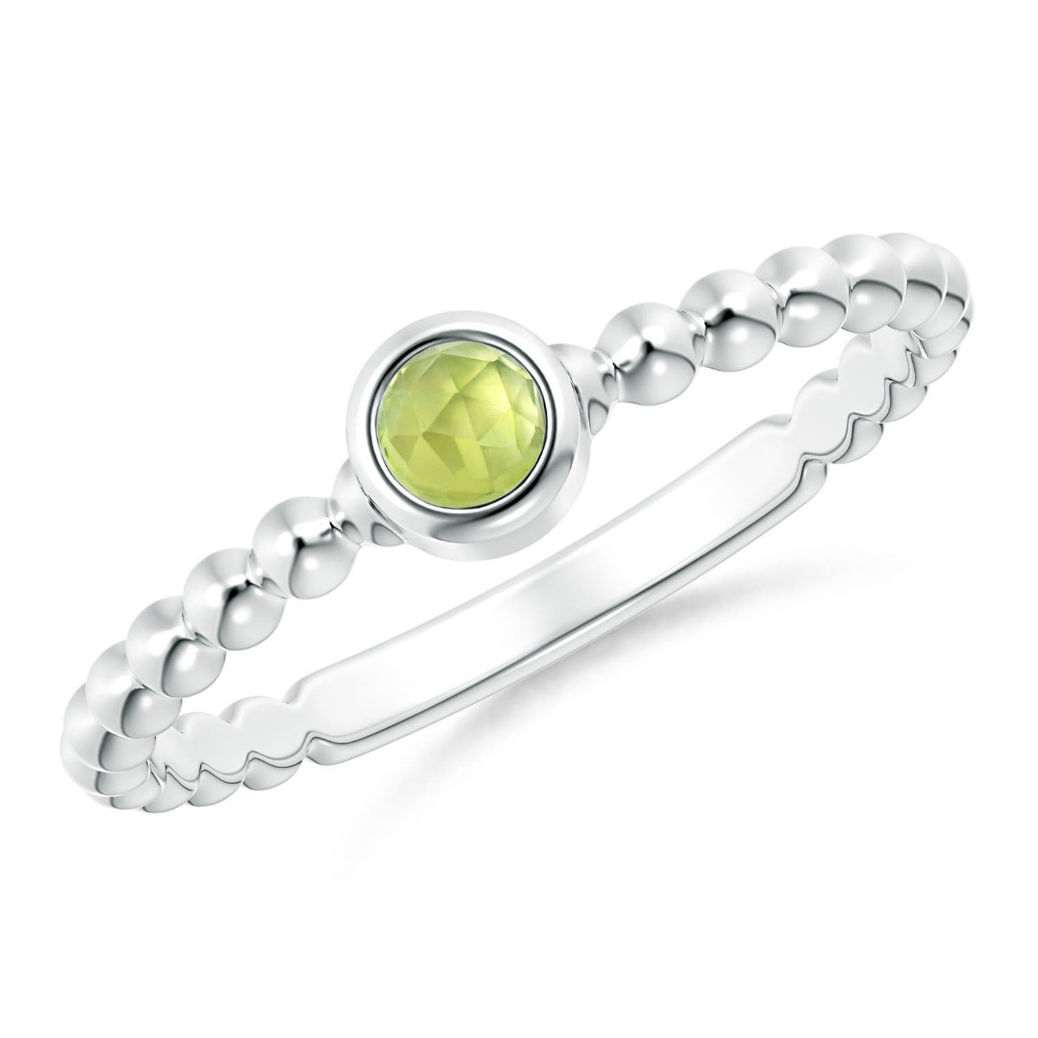 AAA - Peridot / 0.15 CT / 14 KT White Gold