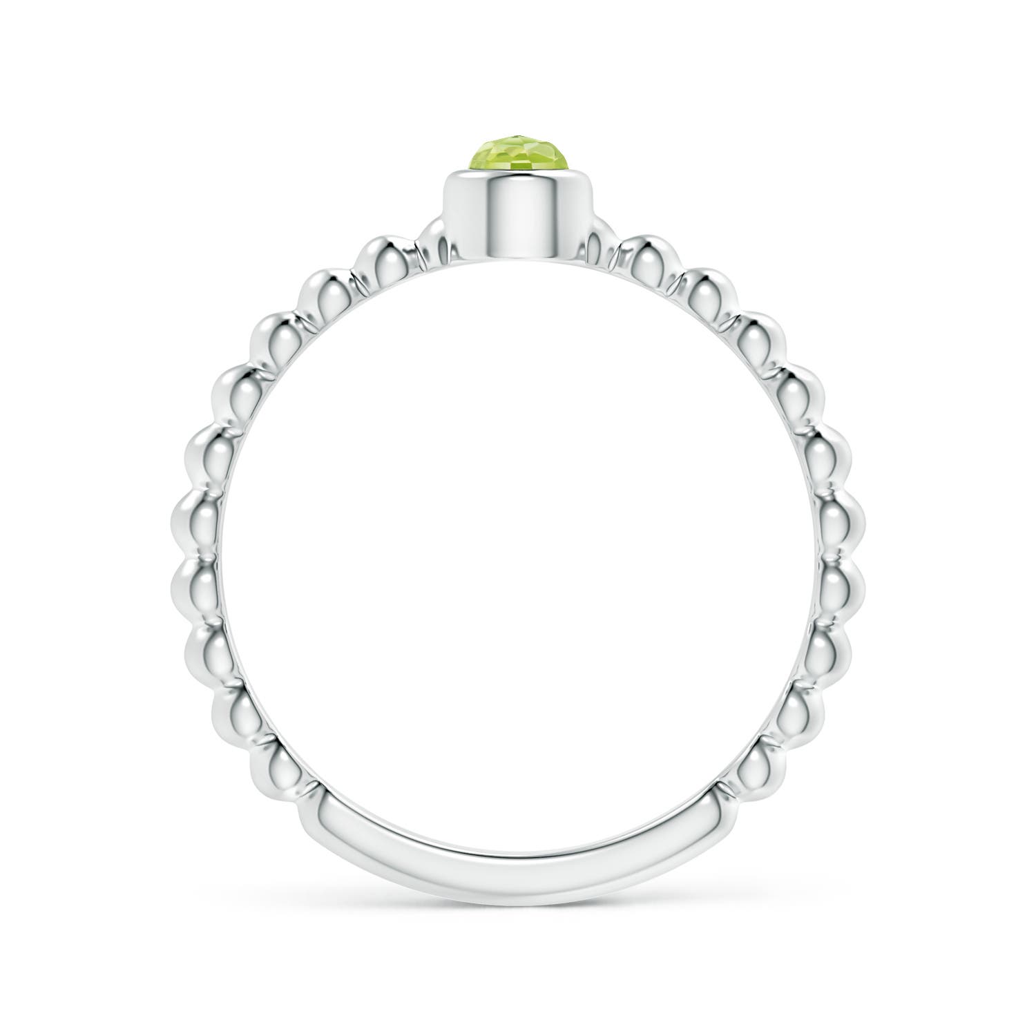 AAA - Peridot / 0.15 CT / 14 KT White Gold