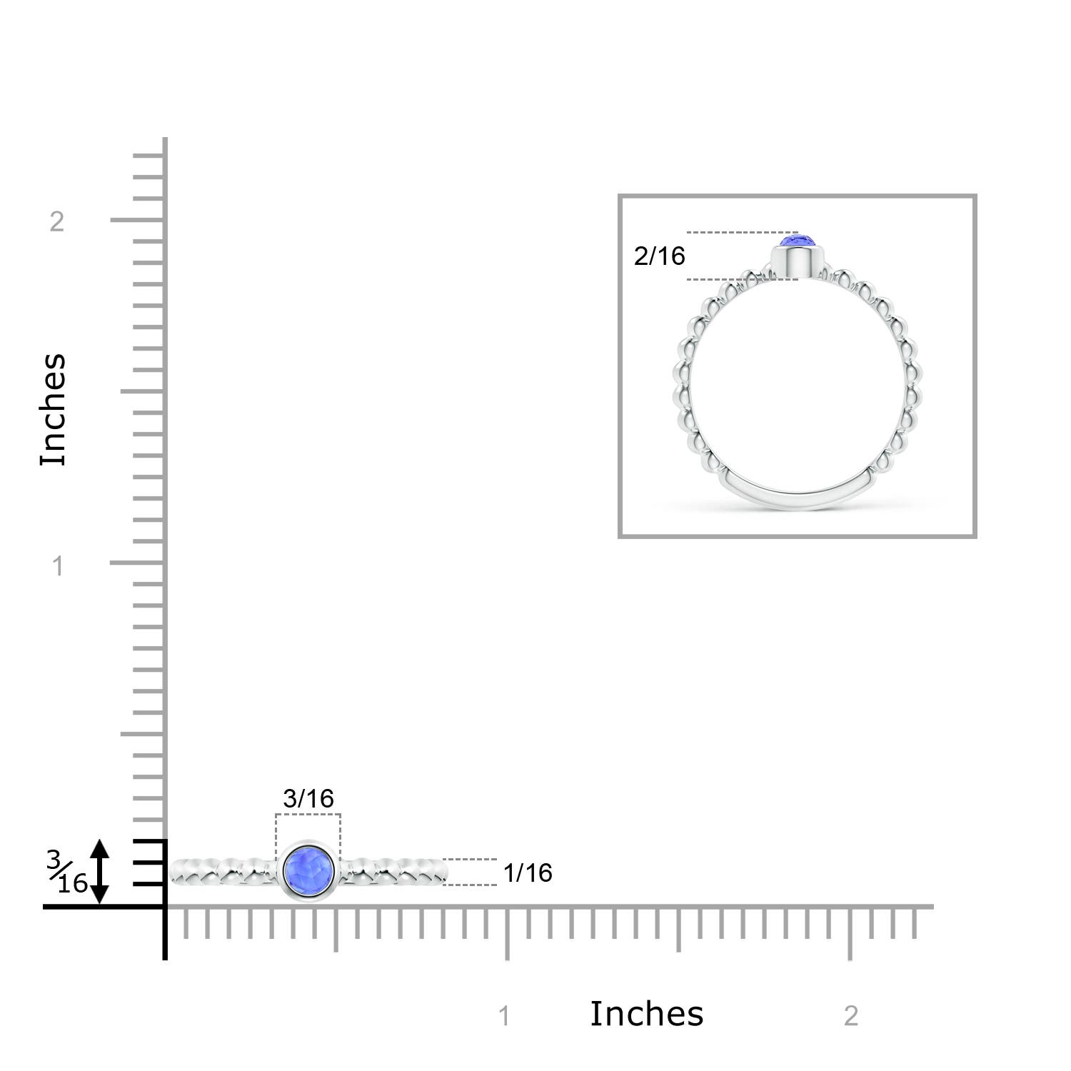 AAA - Tanzanite / 0.14 CT / 14 KT White Gold