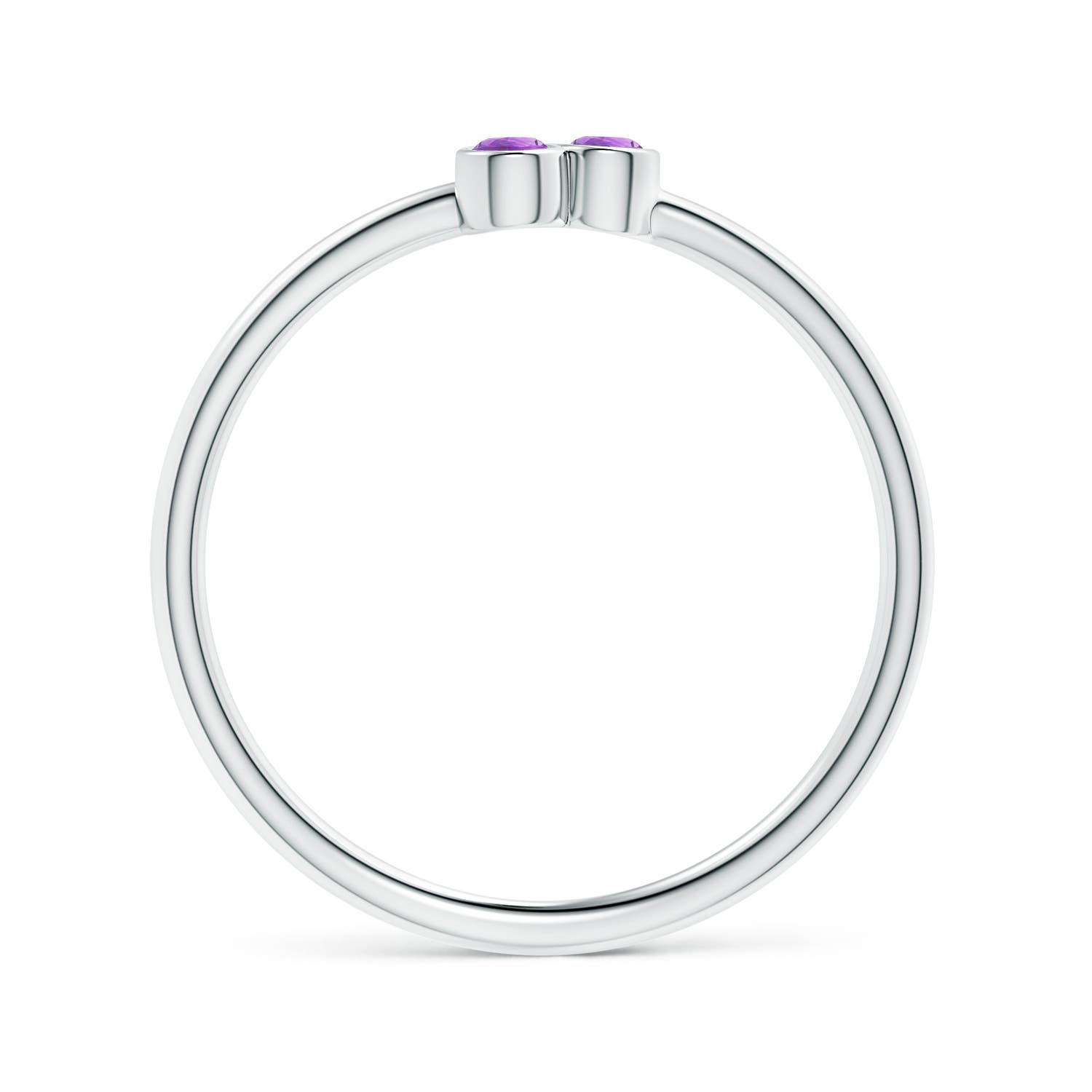 AAA - Amethyst / 0.09 CT / 14 KT White Gold