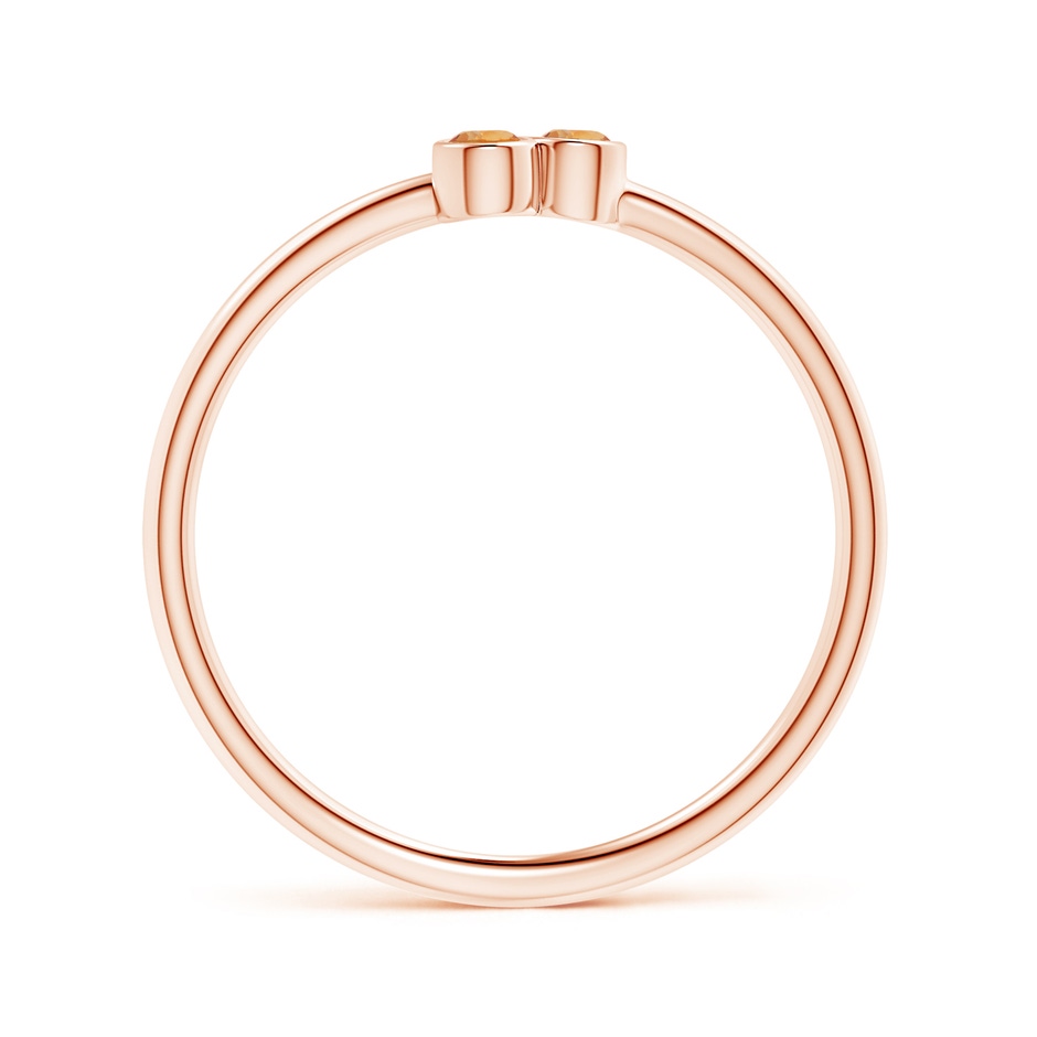 2mm AAA Bezel Set Citrine Trio Clustre Stackable Ring in Rose Gold product image