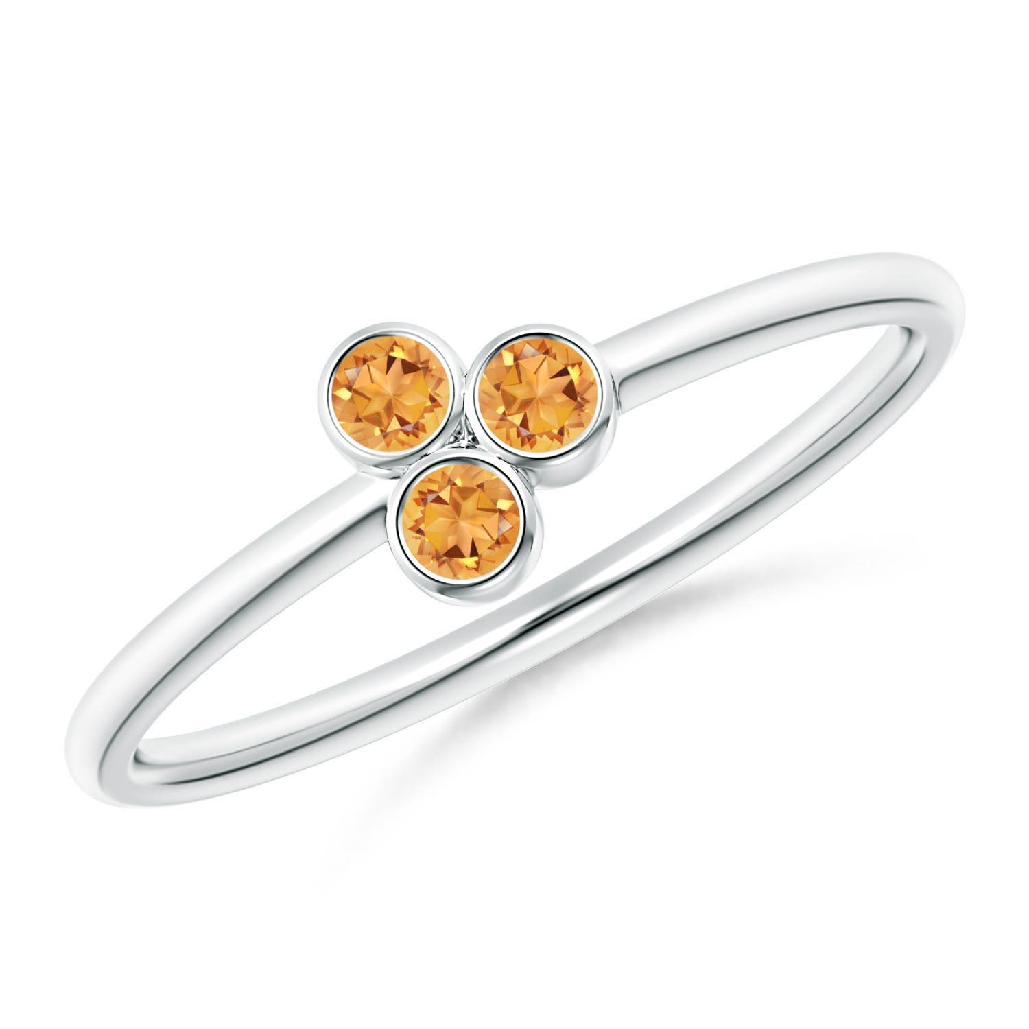 AAA - Citrine / 0.12 CT / 14 KT White Gold