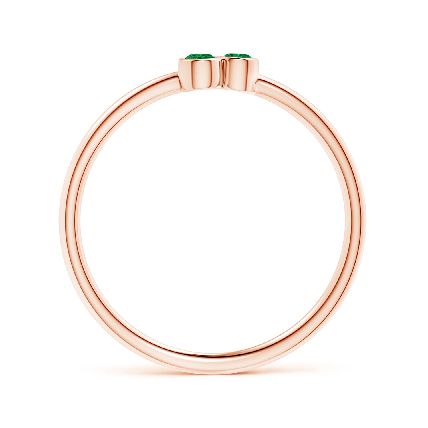 AAA - Emerald / 0.14 CT / 14 KT Rose Gold