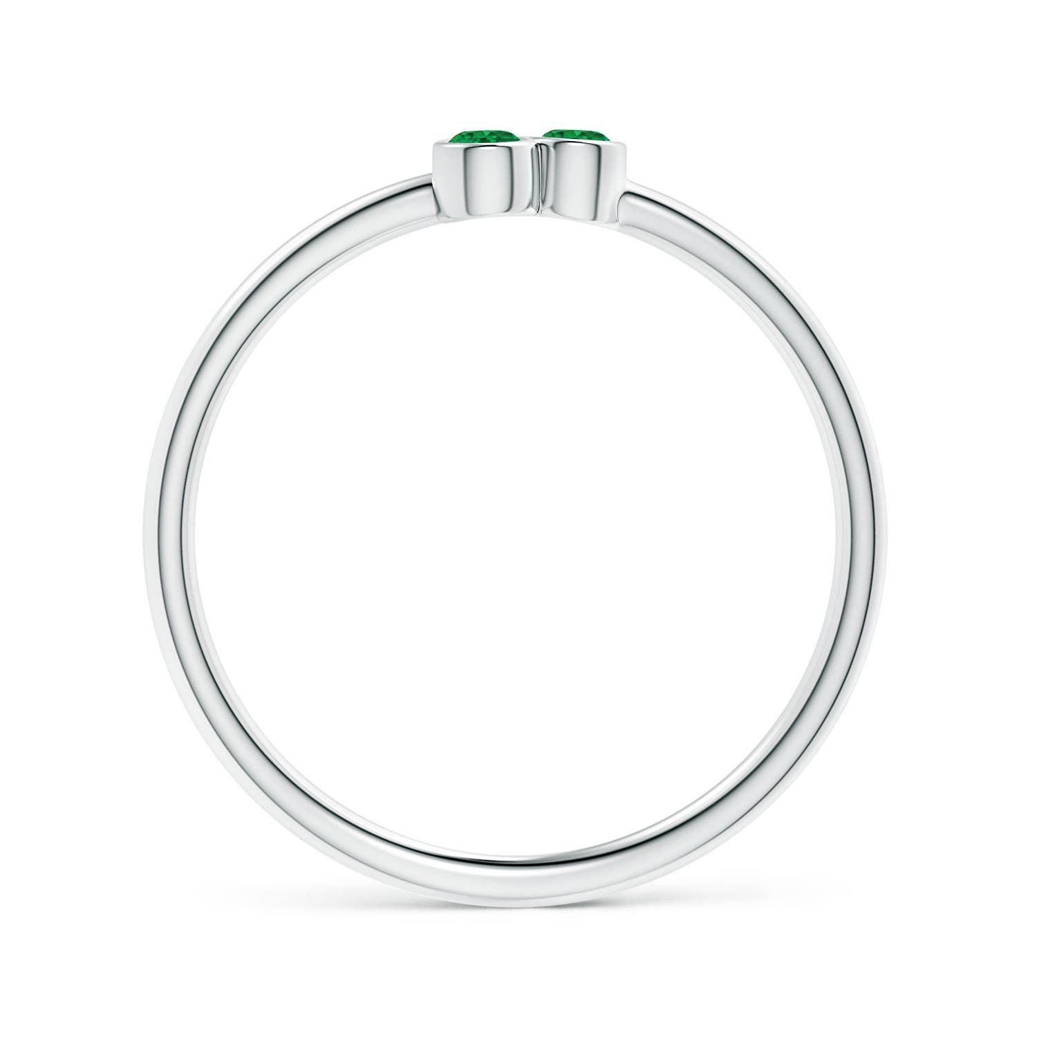 AAA - Emerald / 0.14 CT / 14 KT White Gold