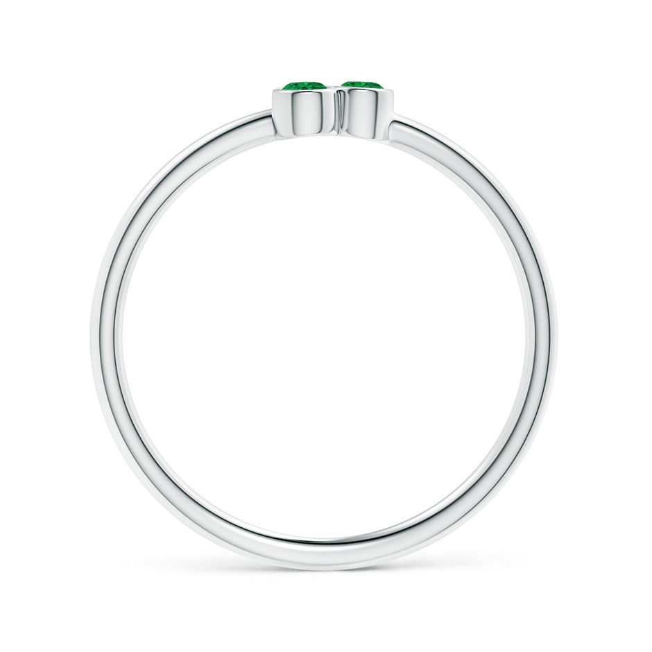 2mm AAA Bezel Set Emerald Trio Clustre Stackable Ring in White Gold product image