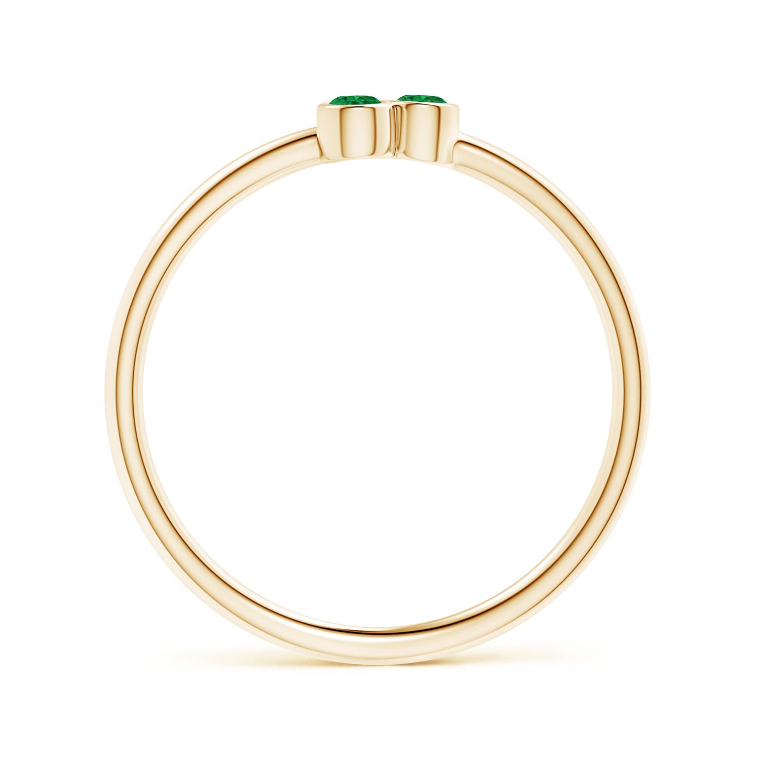 AAA - Emerald / 0.14 CT / 14 KT Yellow Gold