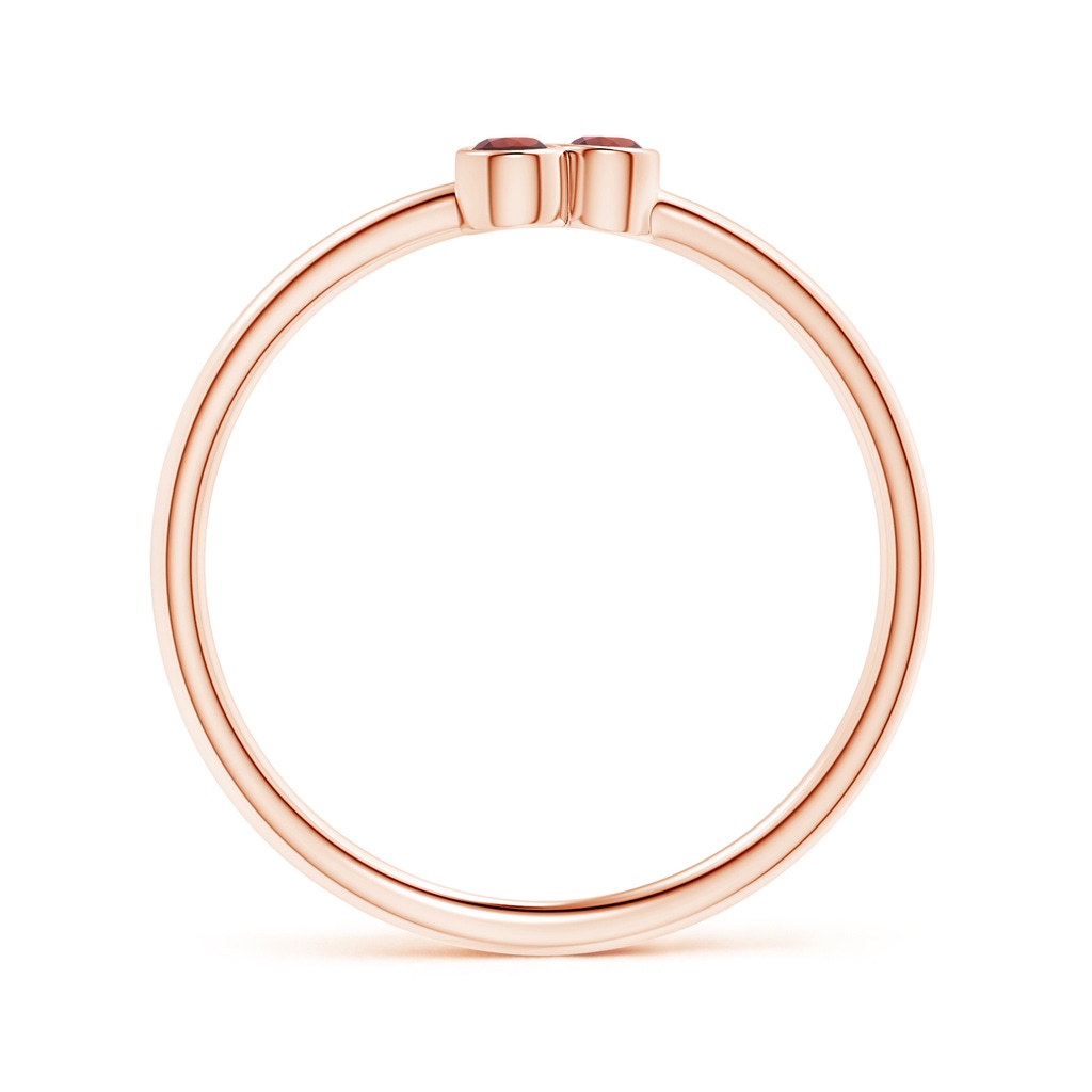 2mm AAA Bezel Set Garnet Trio Clustre Stackable Ring in Rose Gold Product Image