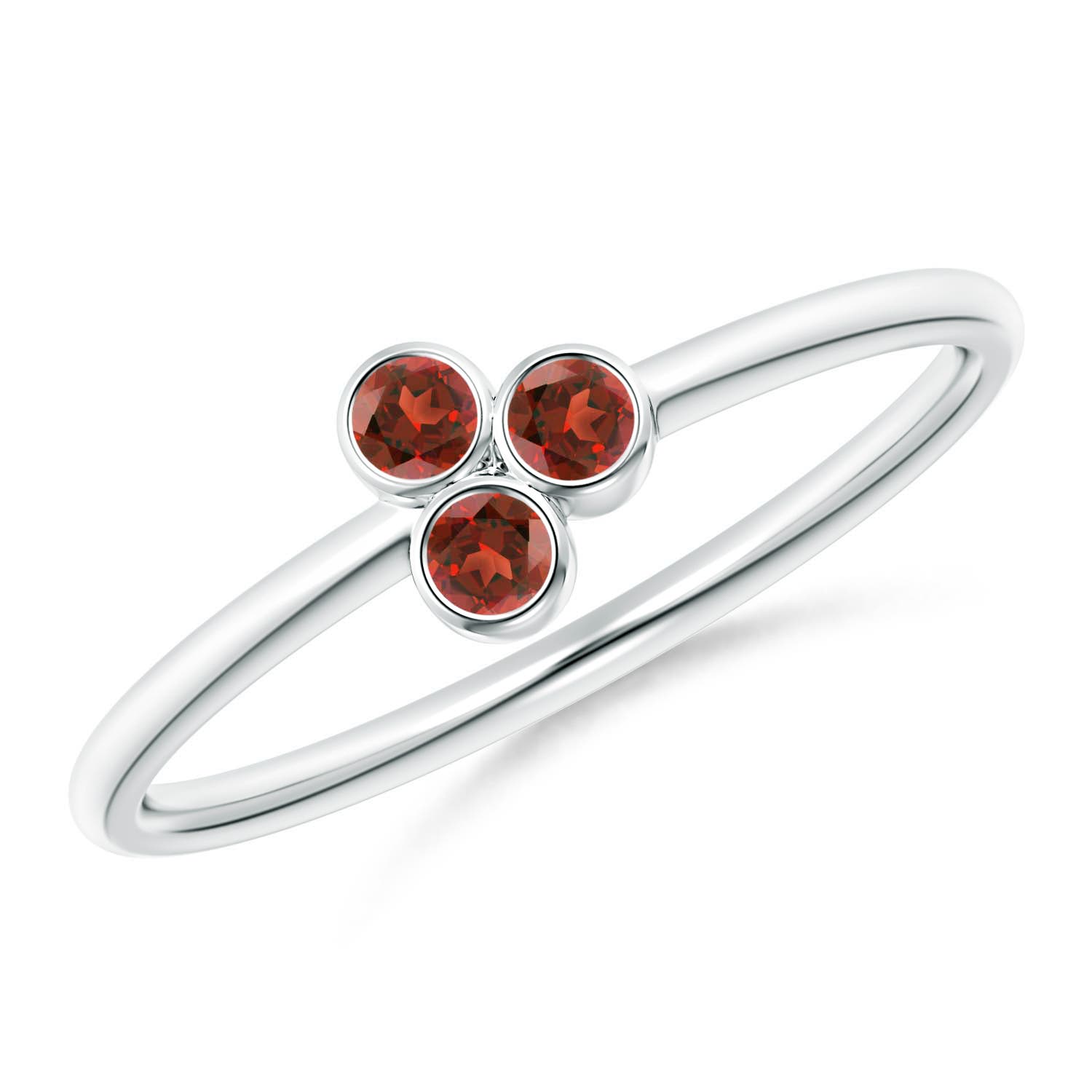 AAA - Garnet / 0.12 CT / 14 KT White Gold