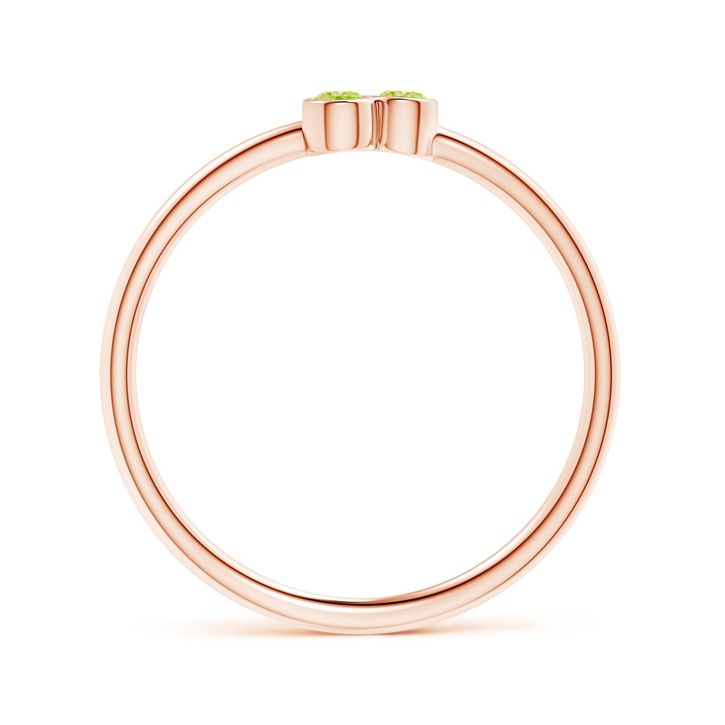 2mm AAA Bezel Set Peridot Trio Clustre Stackable Ring in Rose Gold Product Image