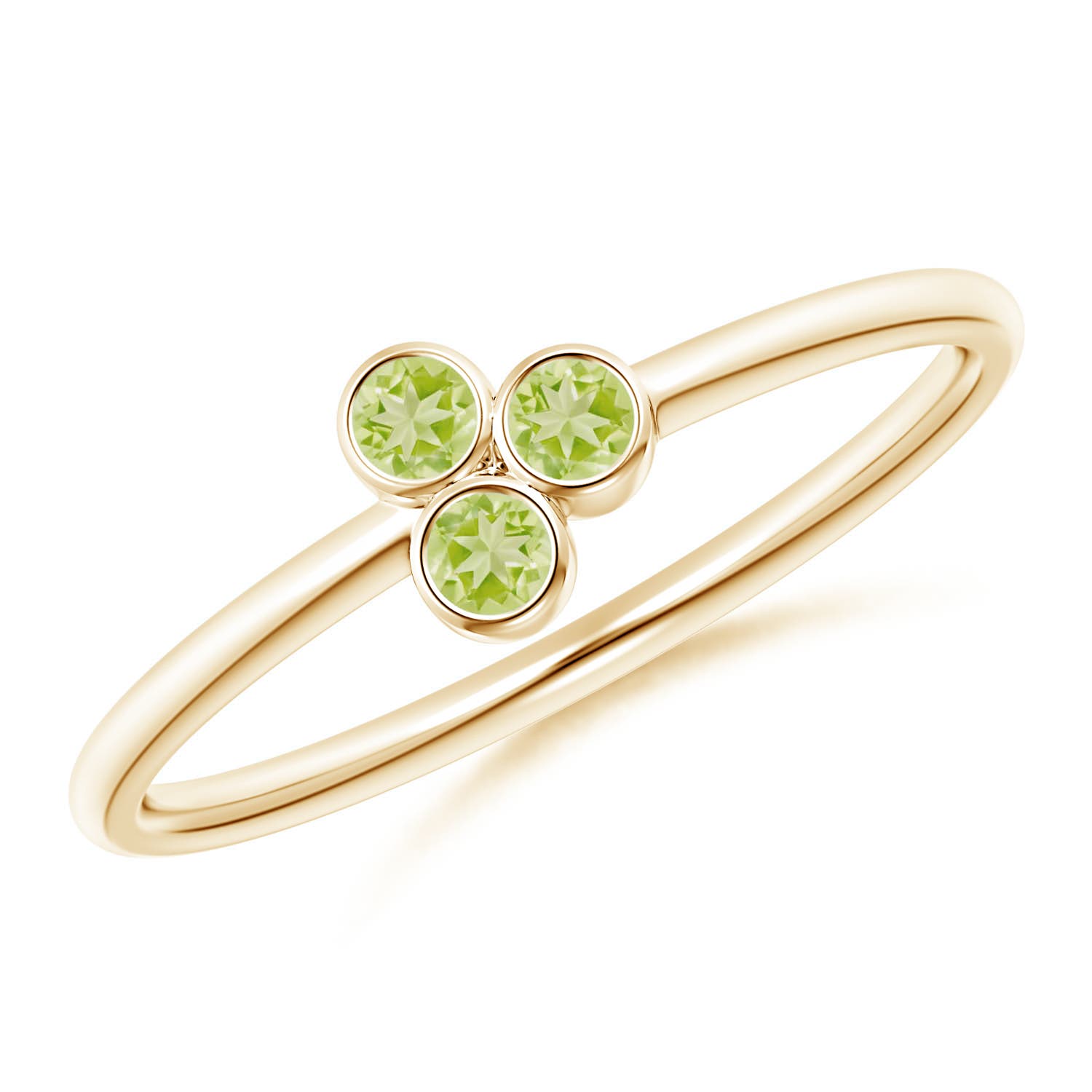 AAA - Peridot / 0.12 CT / 14 KT Yellow Gold