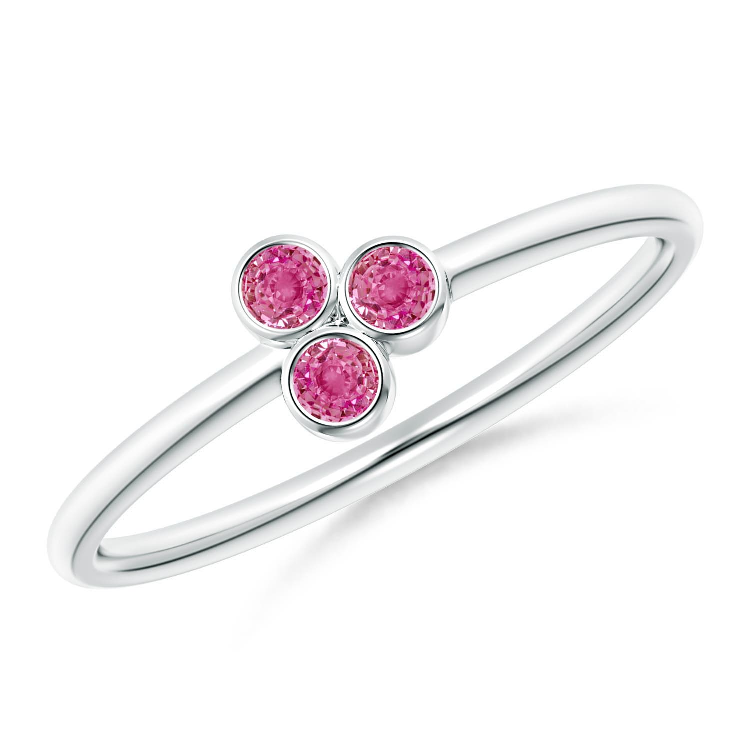 AAA - Pink Sapphire / 0.12 CT / 14 KT White Gold