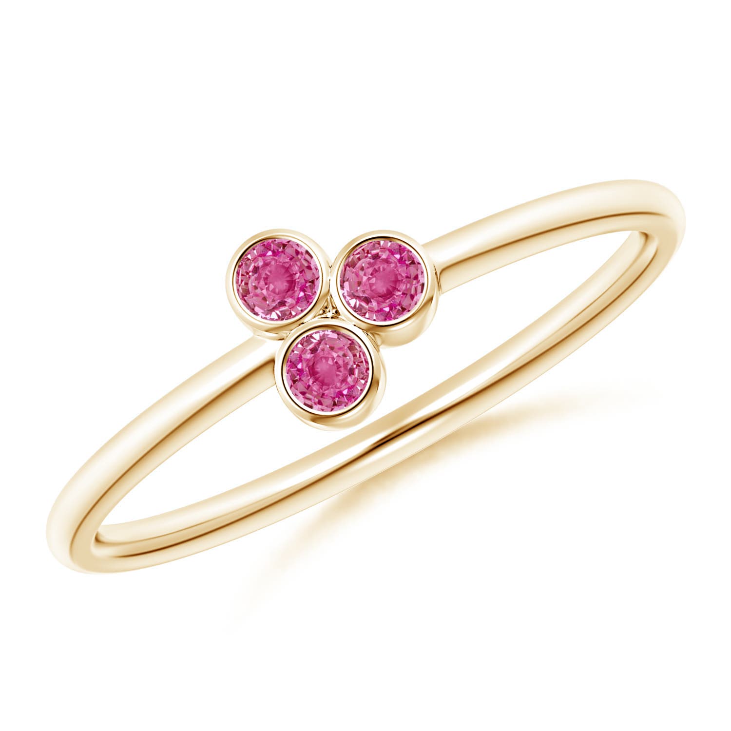 AAA - Pink Sapphire / 0.12 CT / 14 KT Yellow Gold