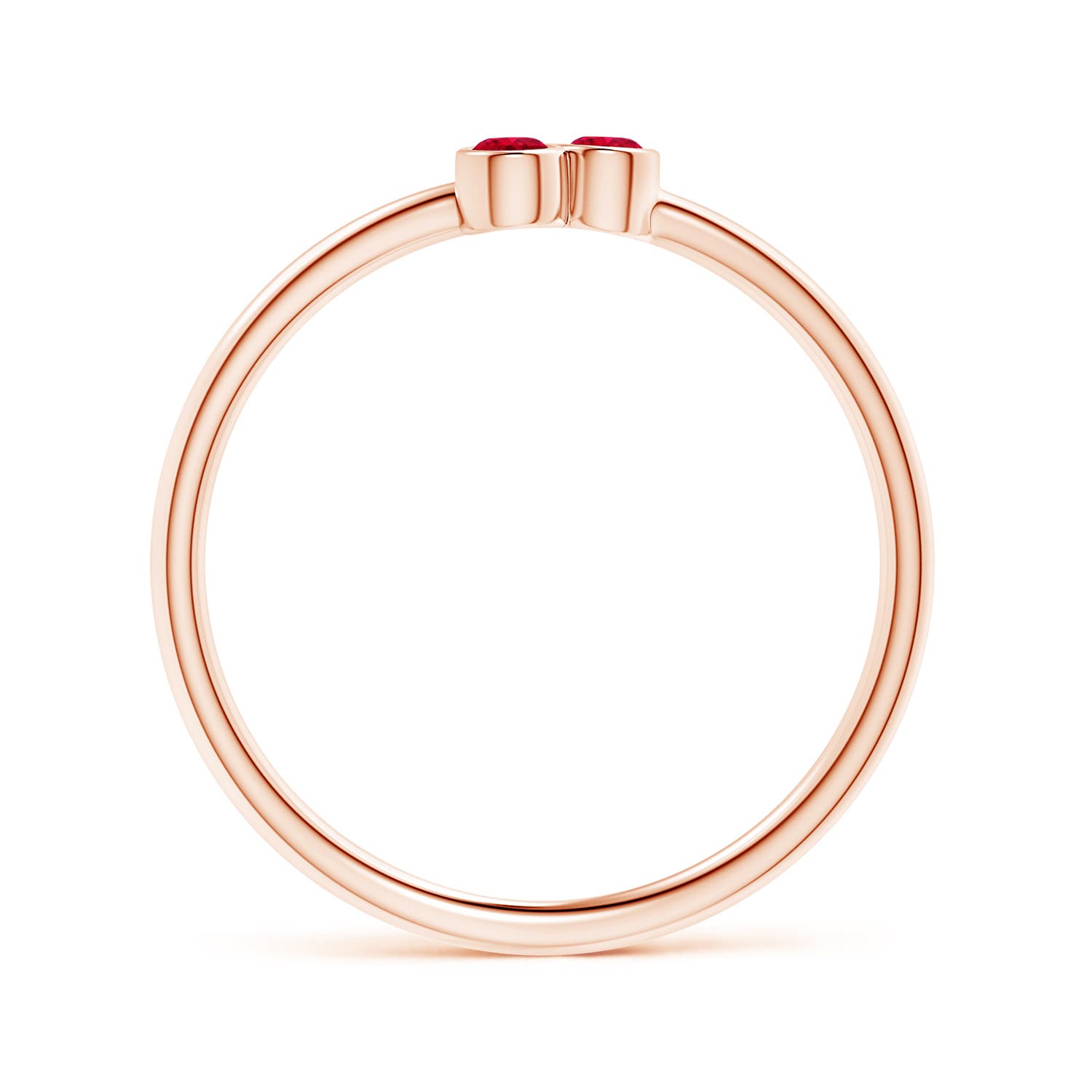 AAA - Ruby / 0.15 CT / 14 KT Rose Gold