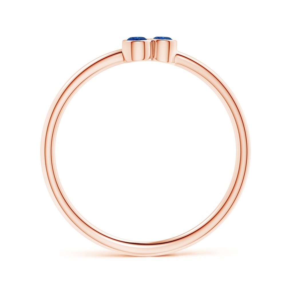 2mm AAA Bezel Set Sapphire Trio Clustre Stackable Ring in Rose Gold Product Image