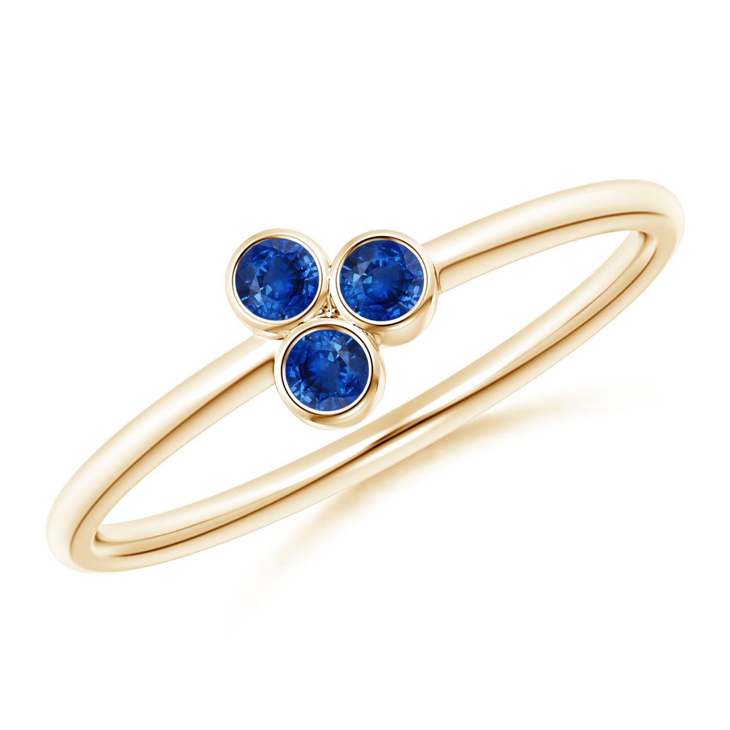 AAA - Blue Sapphire / 0.15 CT / 14 KT Yellow Gold