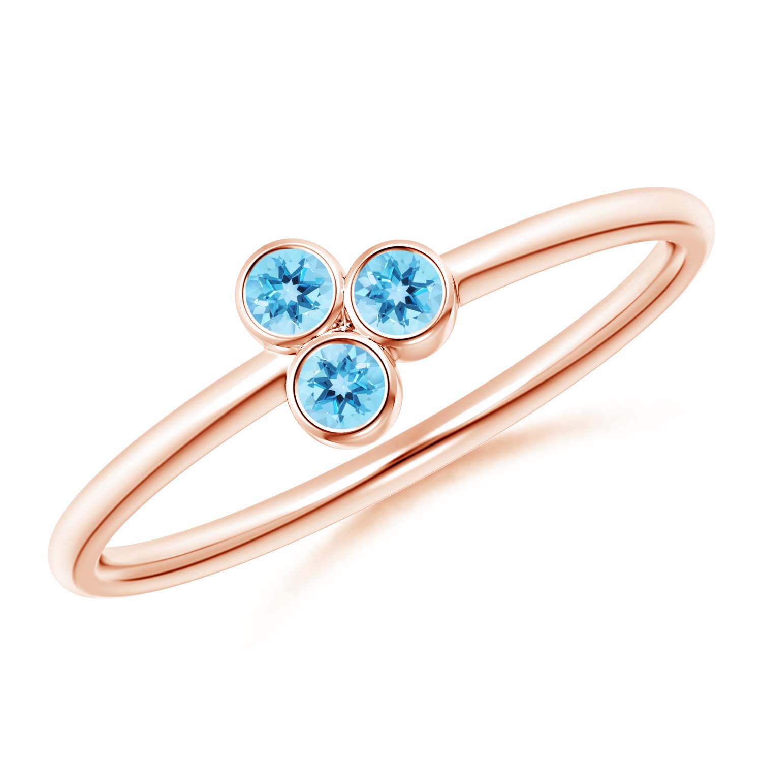 AAA - Swiss Blue Topaz / 0.12 CT / 14 KT Rose Gold