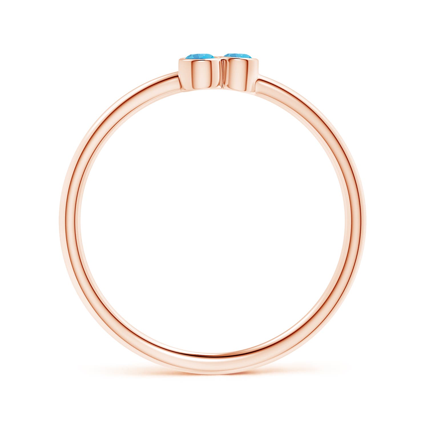 AAA - Swiss Blue Topaz / 0.12 CT / 14 KT Rose Gold