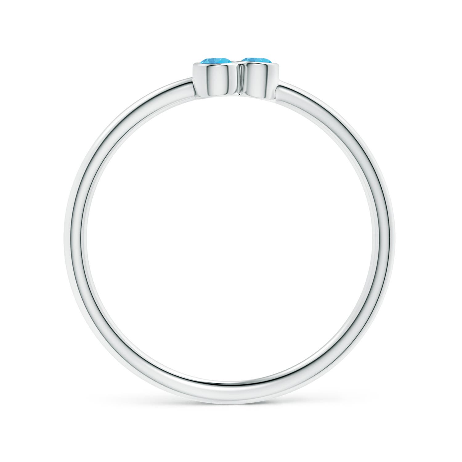 AAA - Swiss Blue Topaz / 0.12 CT / 14 KT White Gold