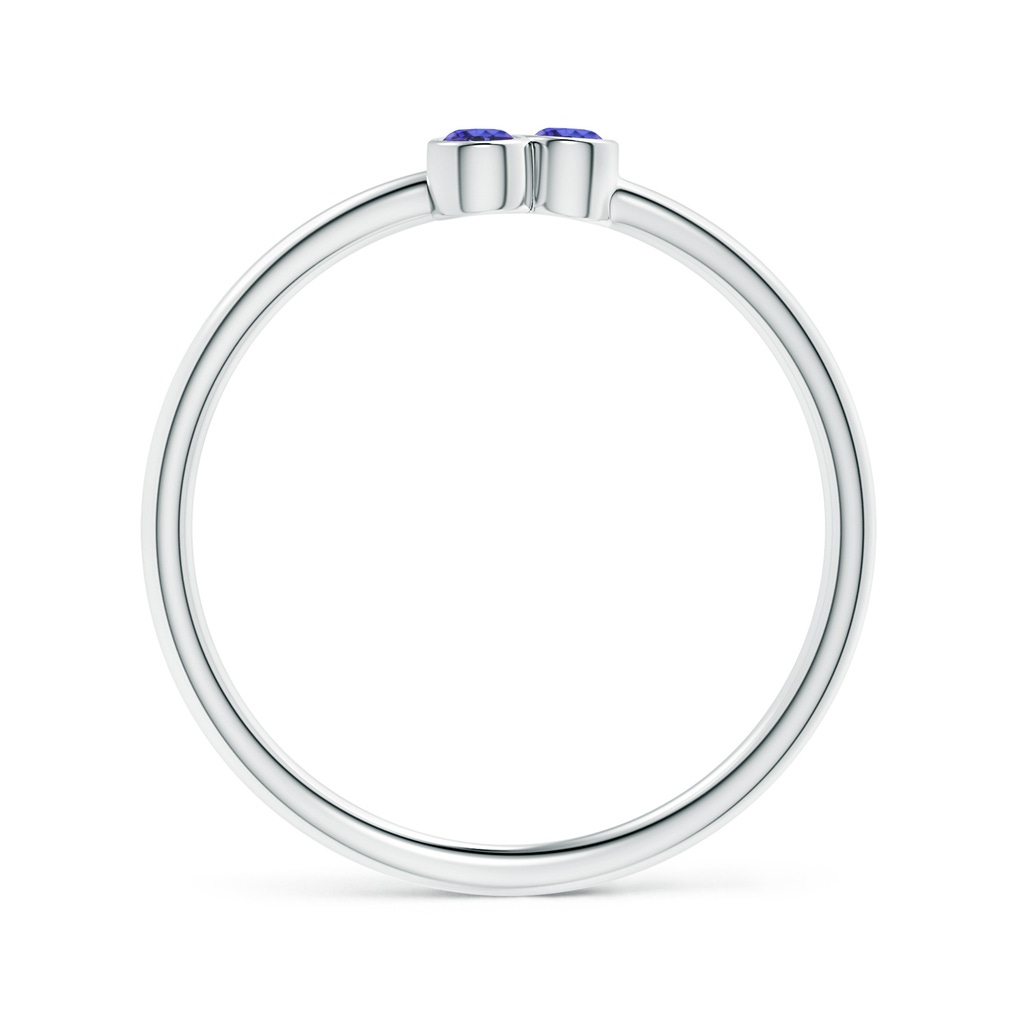 2mm AAA Bezel Set Tanzanite Trio Clustre Stackable Ring in White Gold Product Image