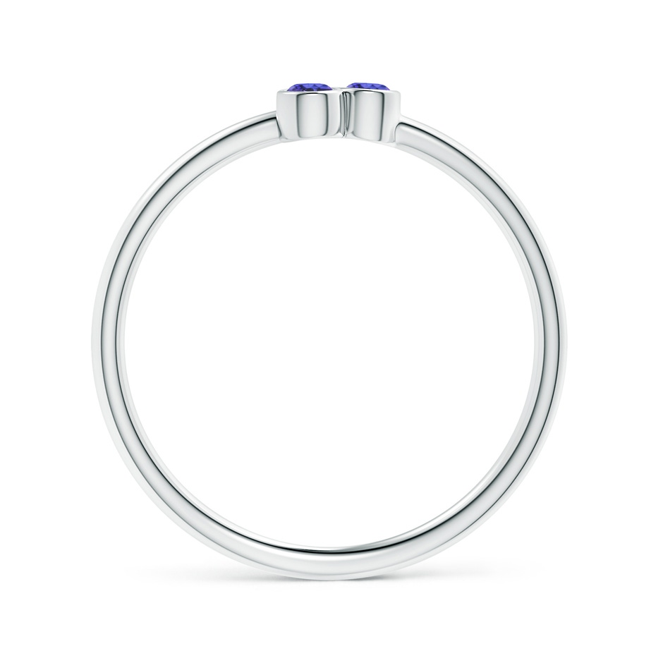 2mm AAA Bezel Set Tanzanite Trio Clustre Stackable Ring in White Gold product image