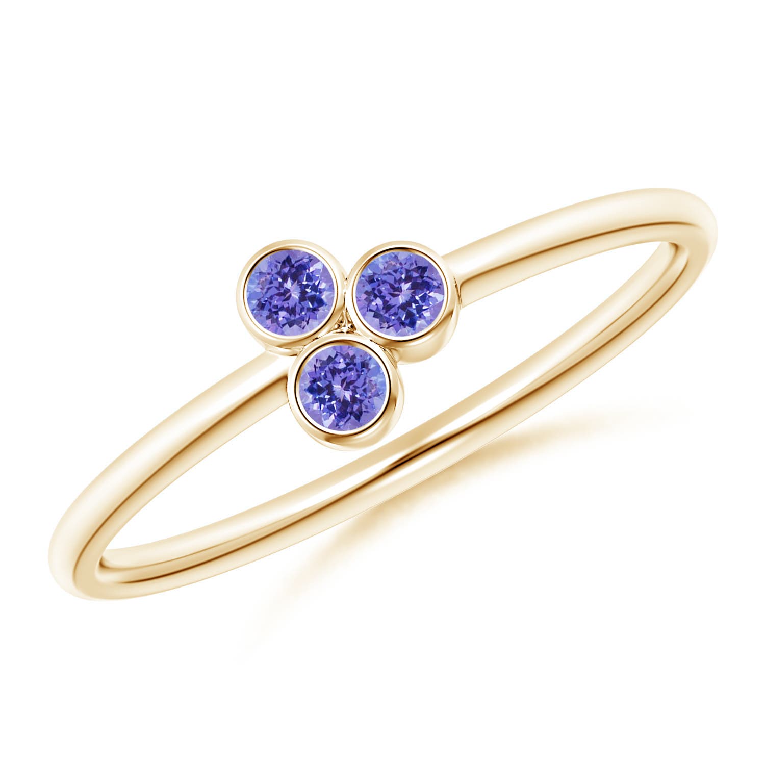 AAA - Tanzanite / 0.12 CT / 14 KT Yellow Gold